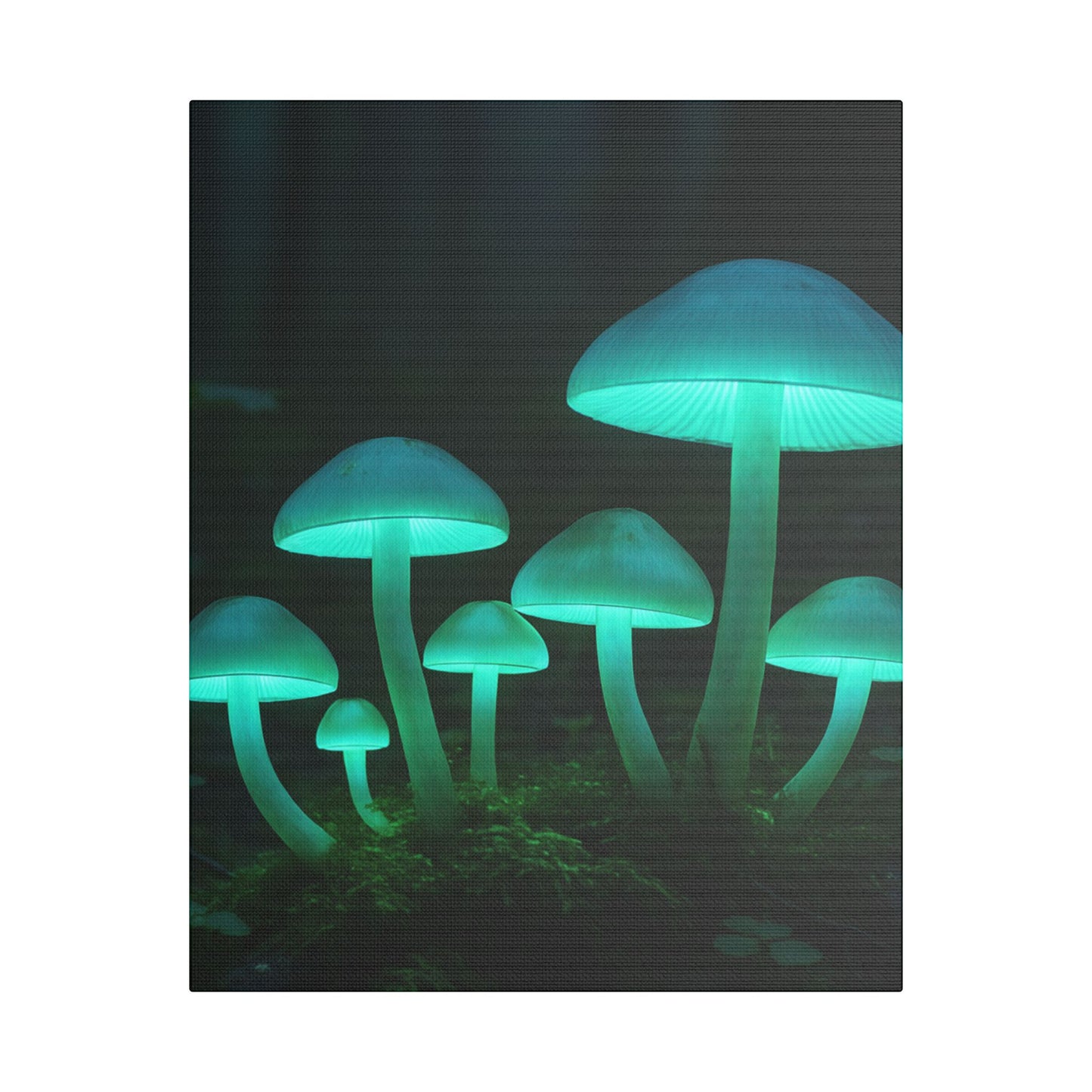 Glowing Mushroom Canvas Art Print, Mystical Wall Decor, Nature Lovers Gift, Home Aesthetic, Unique Artwork for Bedrooms, Living Rooms
