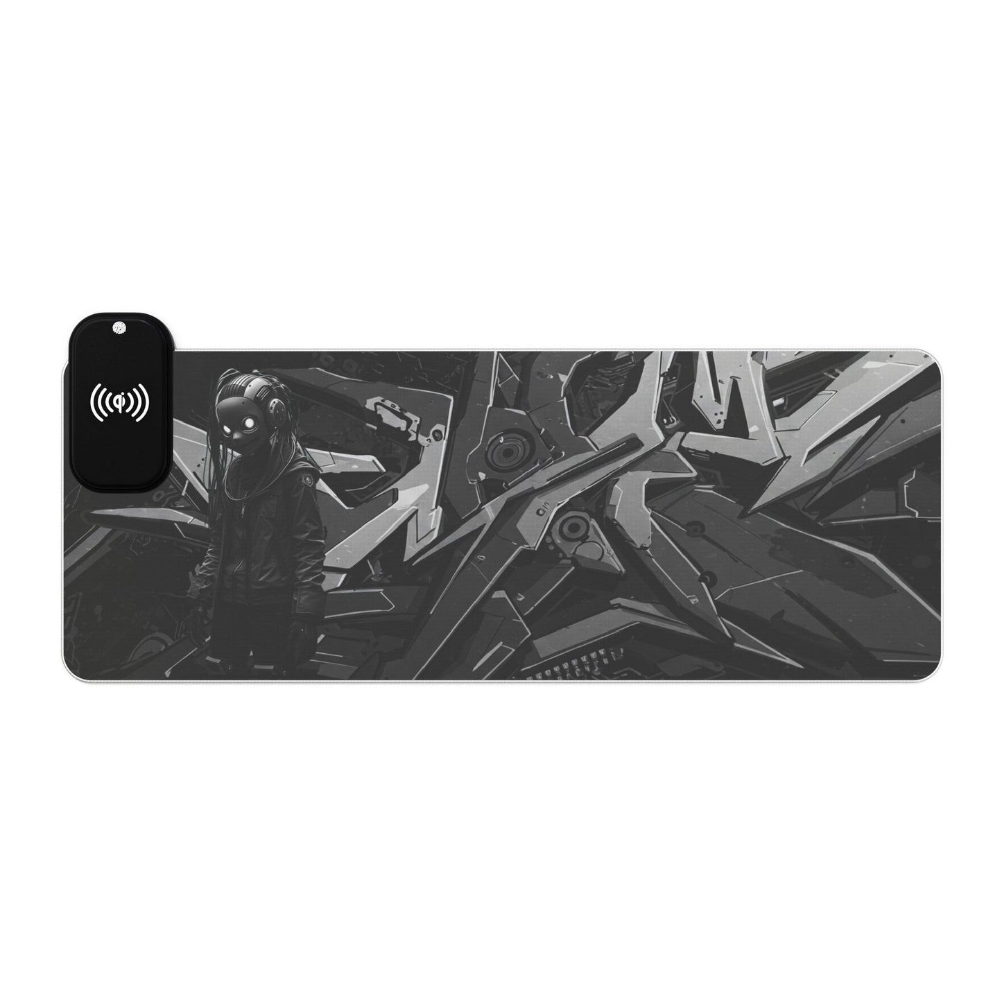 LED Gaming Mouse Pad with Wireless Charging - Cyberpunk Design, Perfect for Gamers