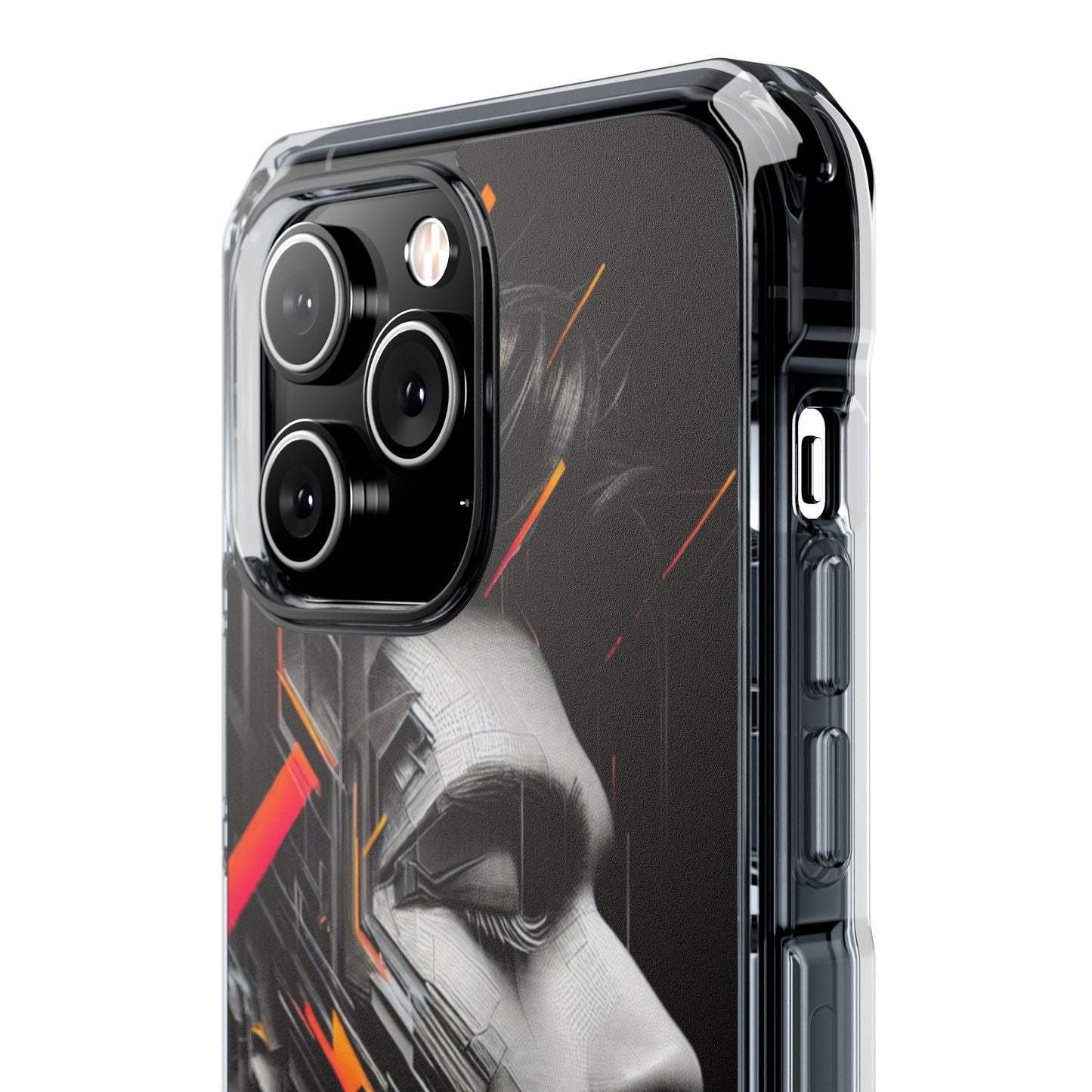 Magnetic Clear Impact Cases with Abstract Graphic, Stylish Phone Protection, Modern Gift for Tech Lovers, Unique Case