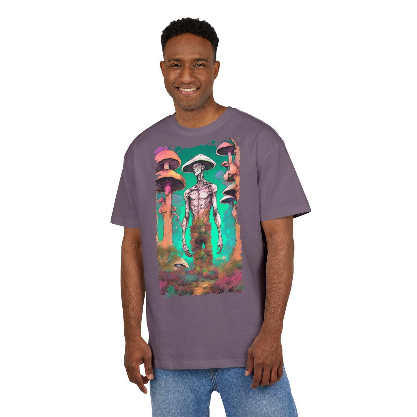 Psychedelic Alien Oversize Tee, Unisex Graphic T-Shirt, Casual Streetwear, Gift for Sci-Fi Lovers, Festival Apparel