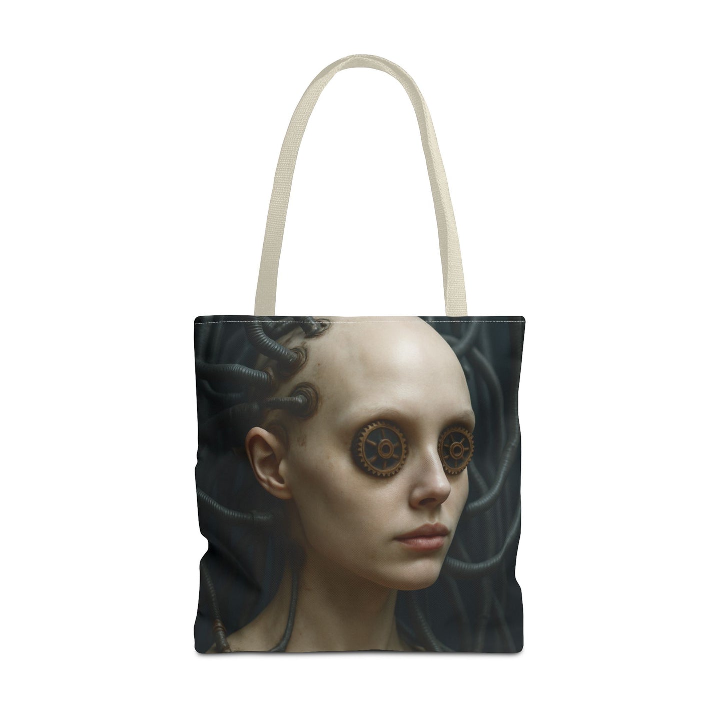 Futuristic Art Tote Bag - Unique Canvas Carryall, Cyberpunk Style, Eco-Friendly Shopping Bag, Ideal for Gifts, Fashion Statement