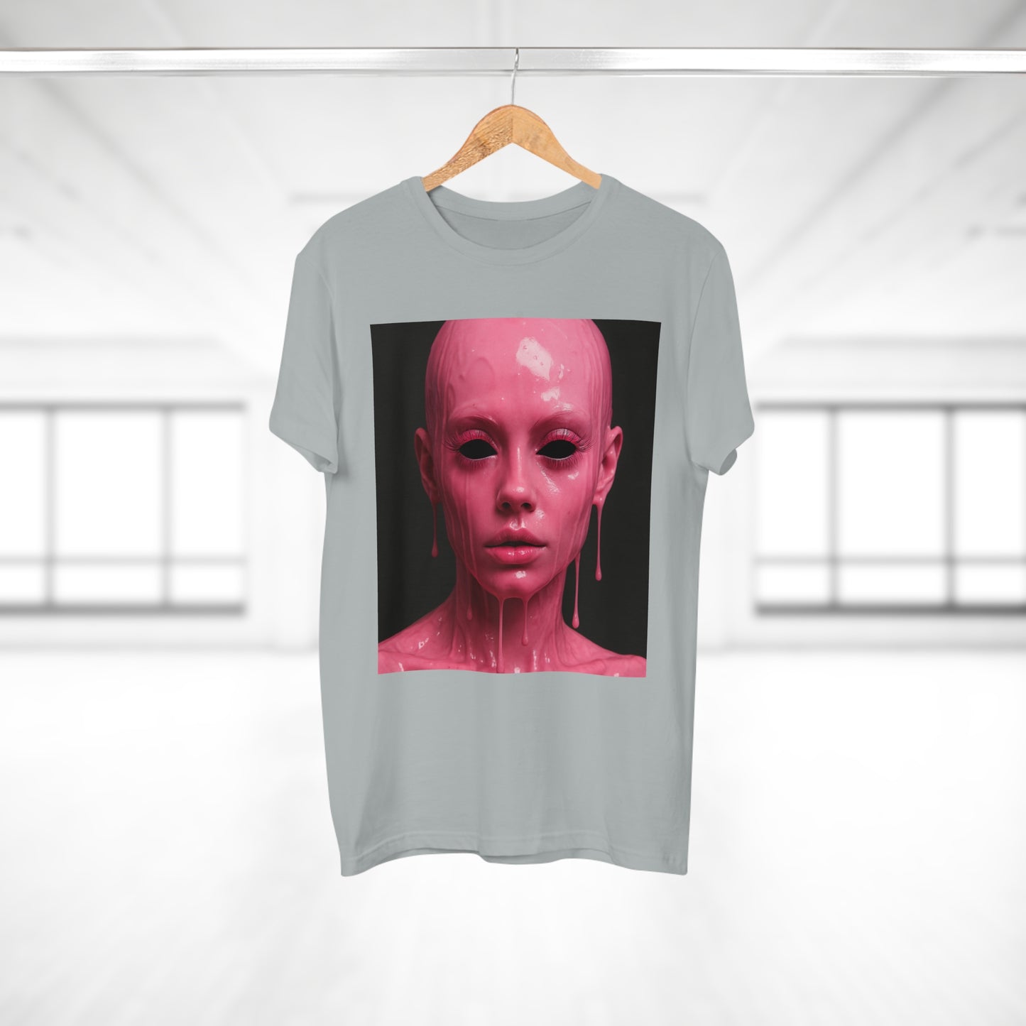 Artistic Pink Melting Face T-Shirt - Trendy Graphic Tee, Unique Gift, Statement Apparel, Festival Wear, Occasional Fashion, Street Style