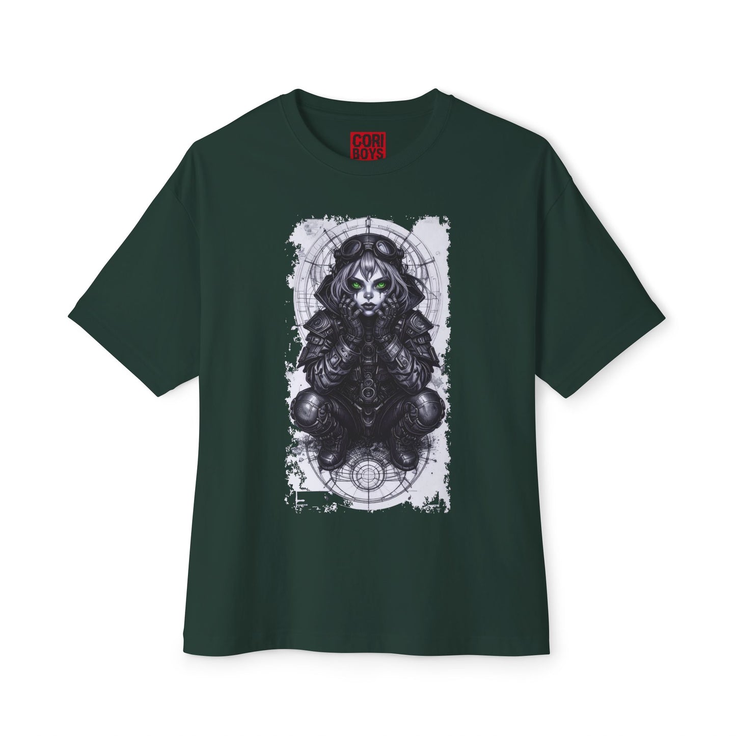 Gothic Graphic Unisex Boxy Tee - Oversized White T-Shirt for Alternative Fashion, Casual Wear, Gift for Festivals, Streetwear
