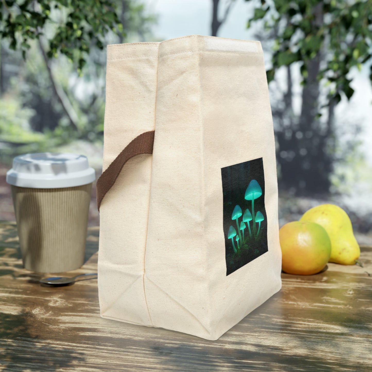 Glowing Mushroom Lunch Bag, Eco-Friendly Tote, Unique Gift for Nature Lovers, Picnic Essentials, Kids' Lunchbox