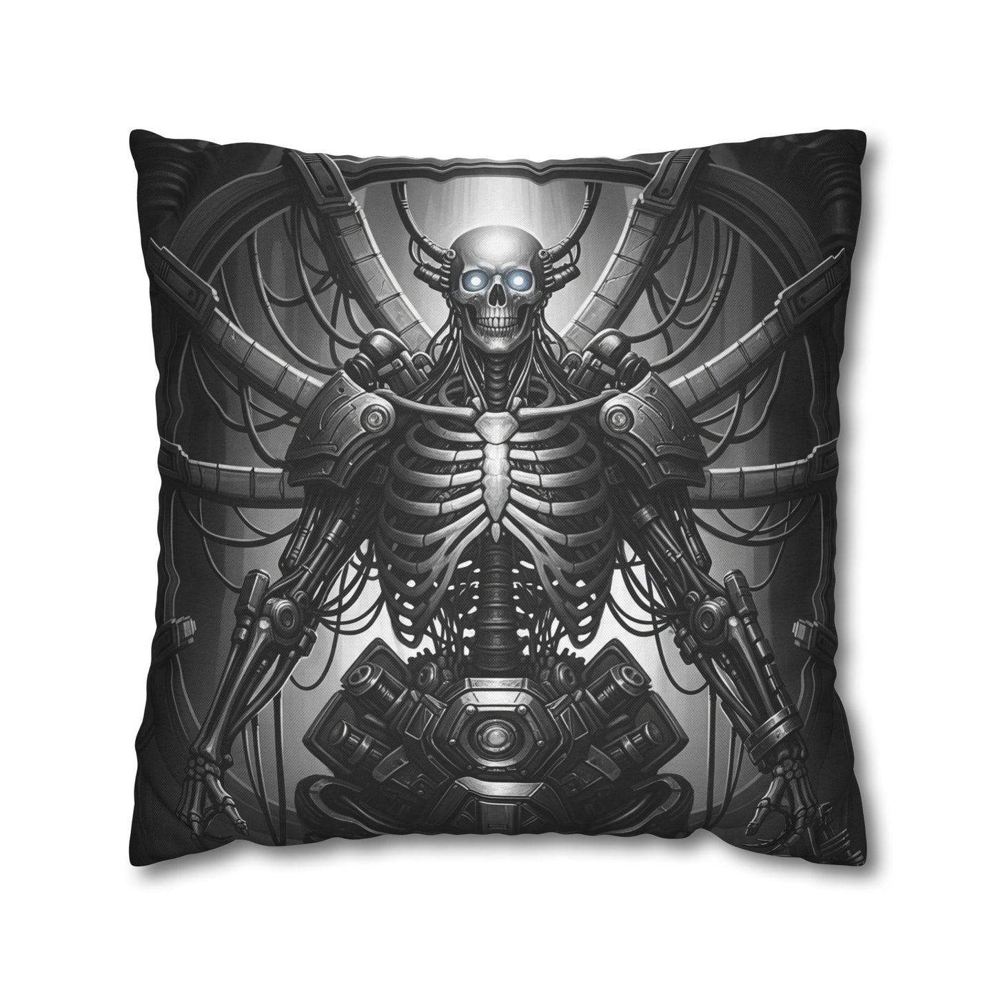 Gothic Skeleton Pillowcase - Dark Decor for Halloween, Bohemian Home, Gothic Style, Sofa Cushion, Unique Gift