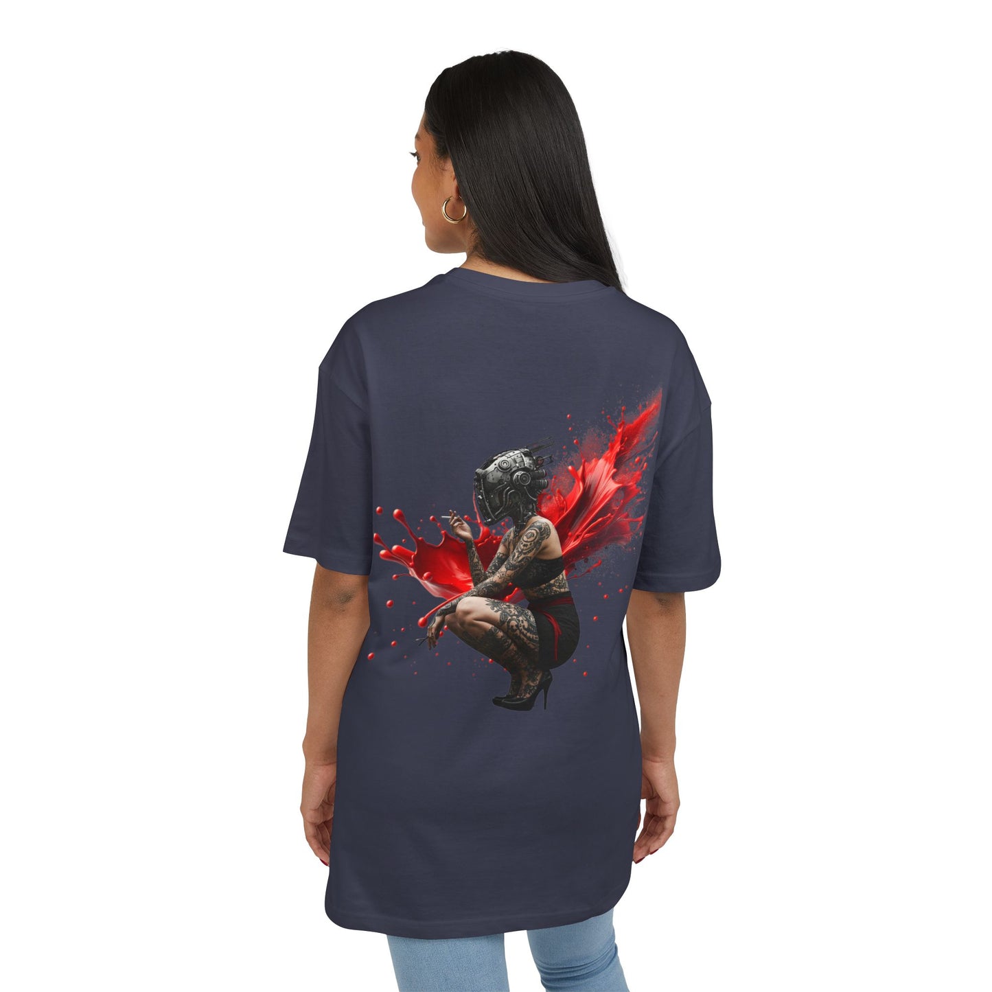 D'Stopian Oversized Unisex Tee - Edgy Graphic Art Tee for Urban Creatives