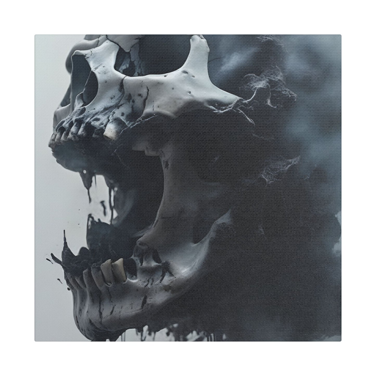 Skull Wall Art Canvas, Gothic Home Decor, Edgy Artwork for Halloween, Unique Gift for Him, Quirky Office Decor, Statement Piece