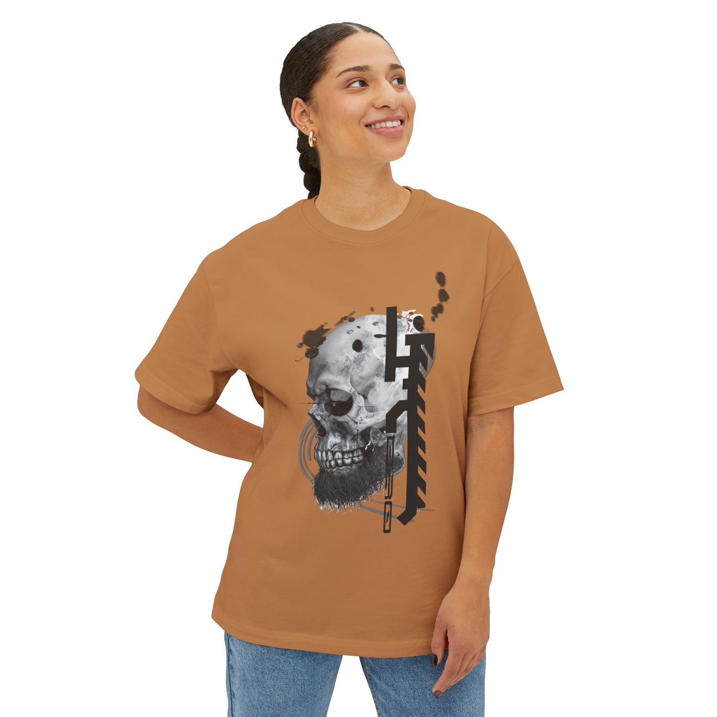Gothic Skull Oversized Tee, Unisex Graphic T-Shirt, Edgy Streetwear Top, Alternative Fashion Apparel, Casual Wear for Events