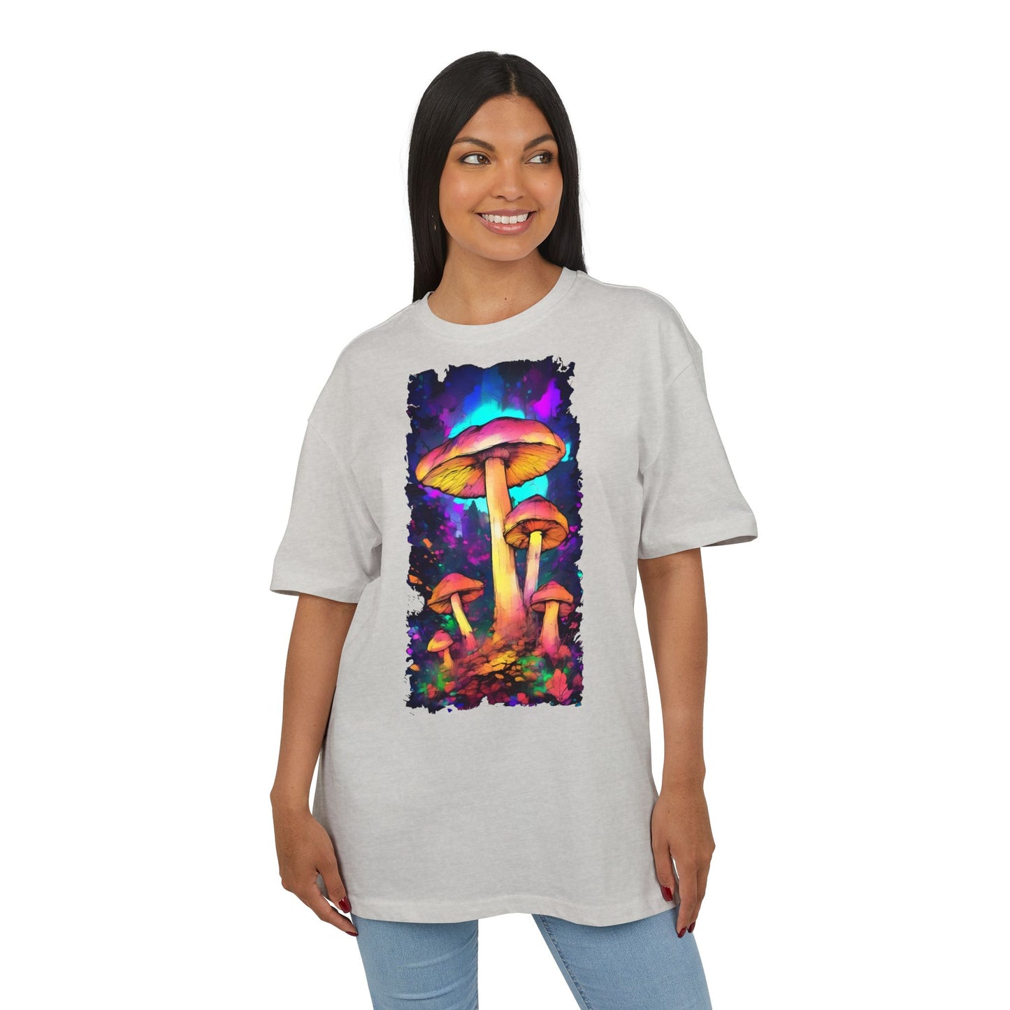 Psychedelic Mushroom Oversize Tee, Unisex Graphic Tee, Casual Summer Shirt, Gift for Nature Lovers, Festival Fashion