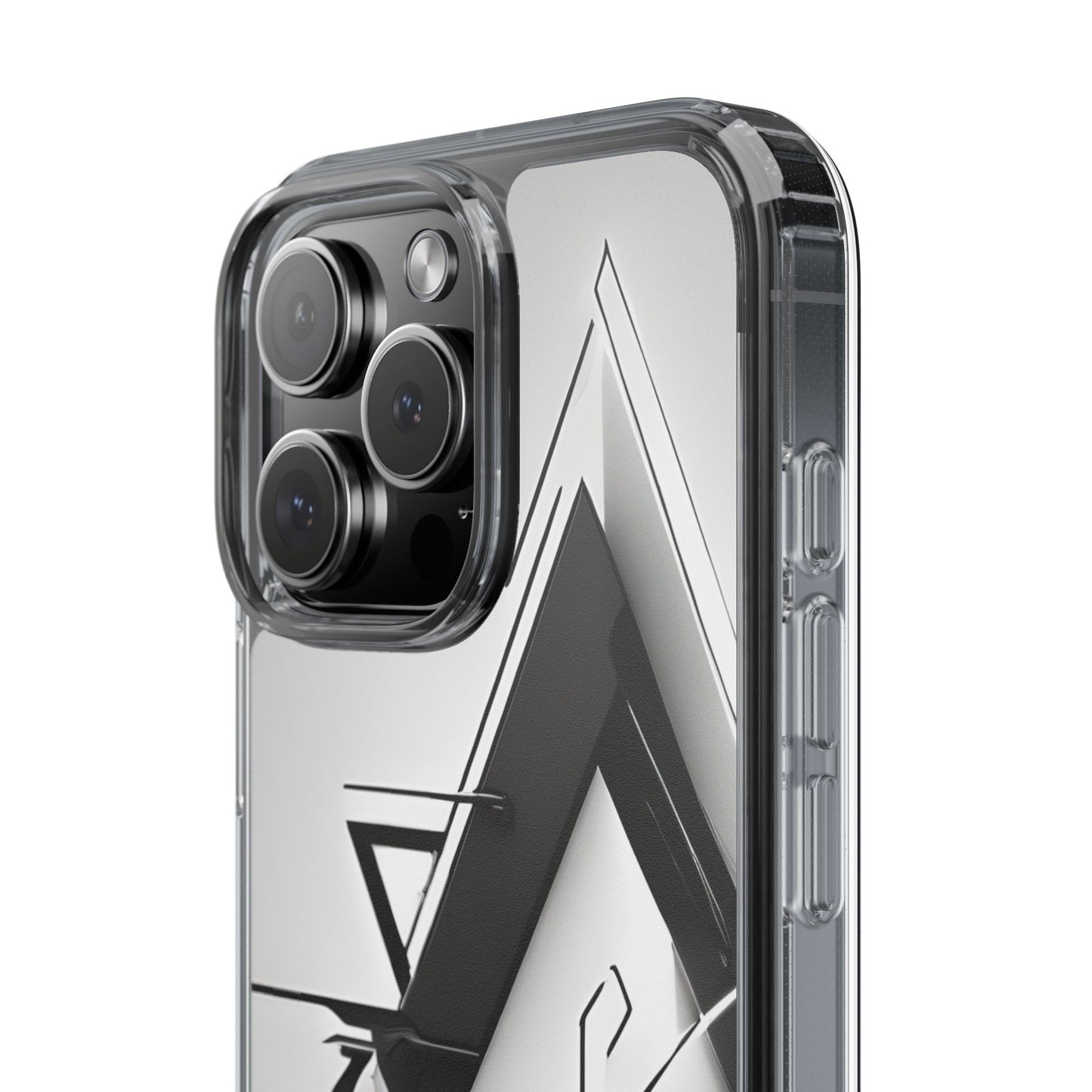 Clear Phone Case with Abstract Edgy Design Print
