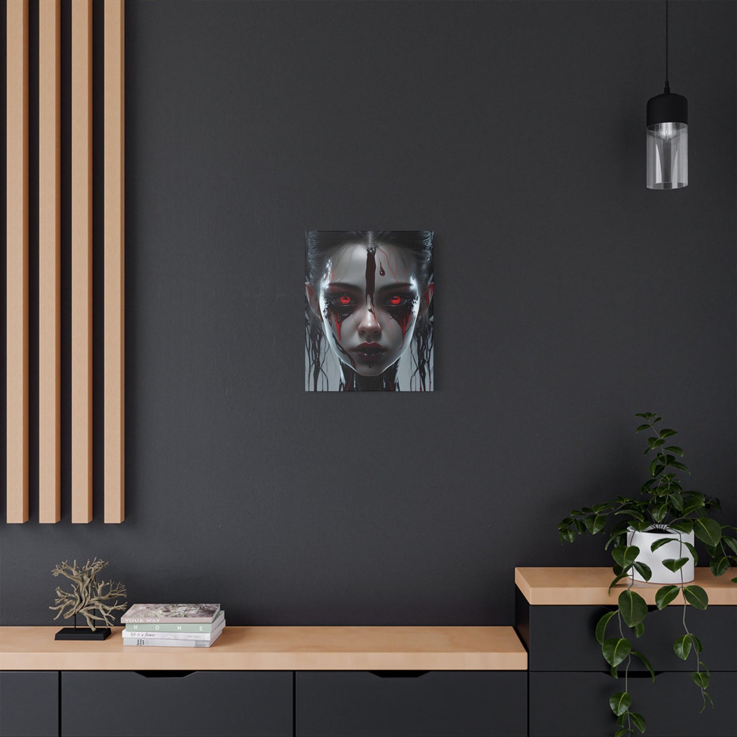 Gothic Wall Art Print, Horror Decor, Stretched Canvas Painting, Unique Home Decor, Dark Art for Halloween, Gothic Aesthetic
