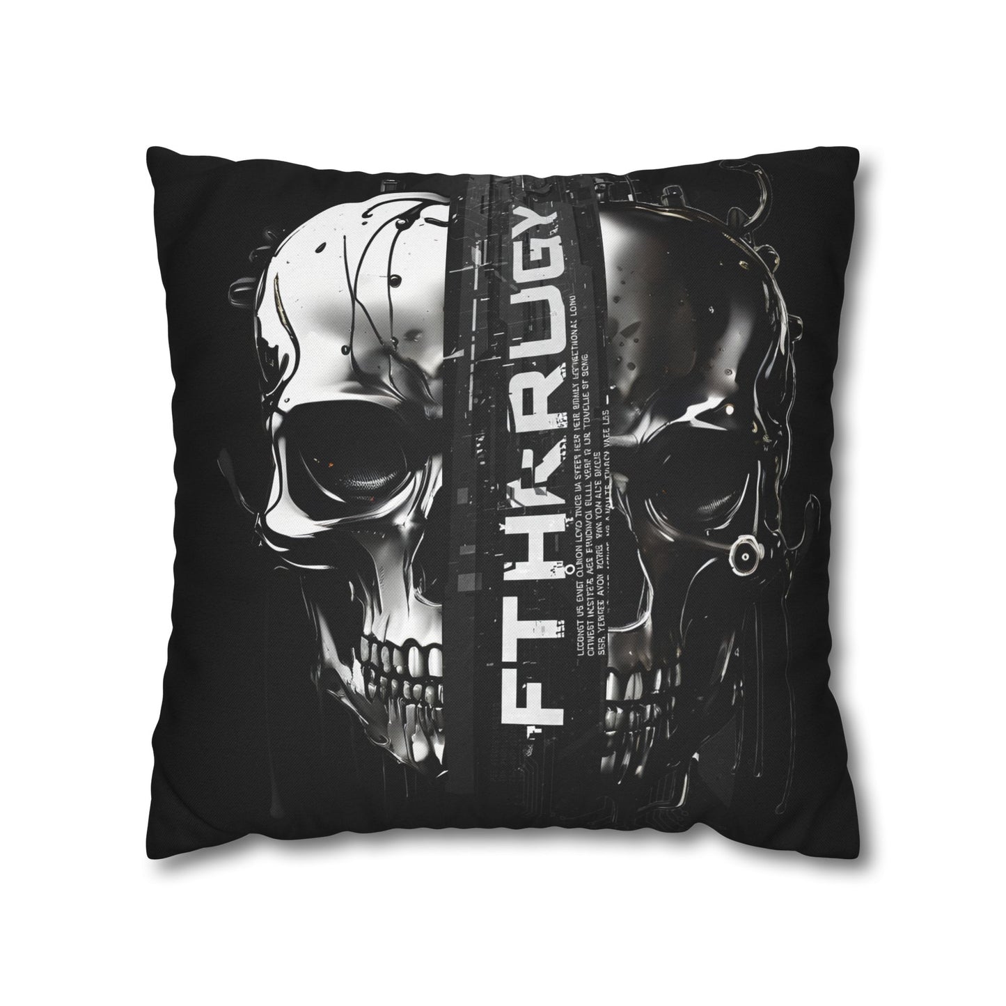 Gothic Skull Pillowcase - Edgy Home Decor, Alternative Gift, Bedroom Accent, Halloween Decor, Boho Pillow Cover