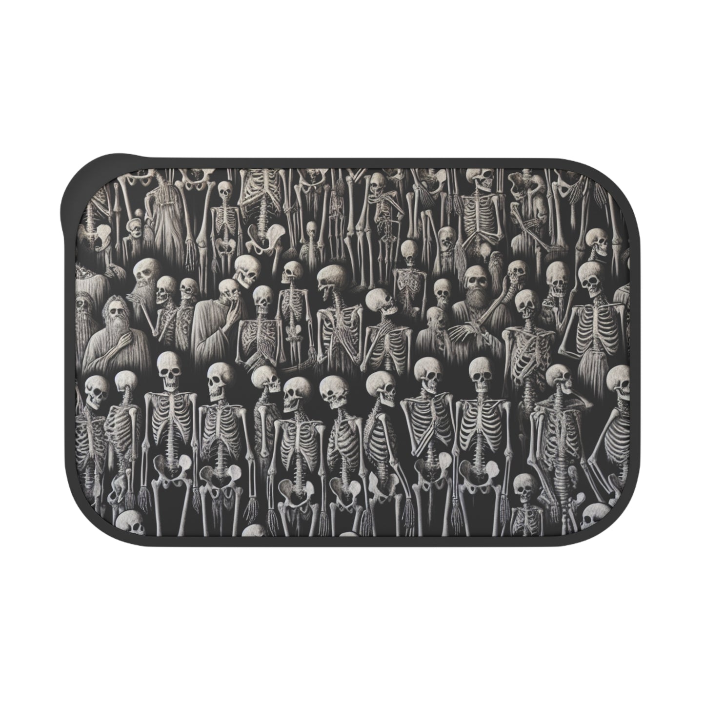 Skeletons PLA Bento Box with Utensils, Halloween Lunchbox, Spooky Meal Prep Container, Gothic Food Storage, Unique Gift Idea