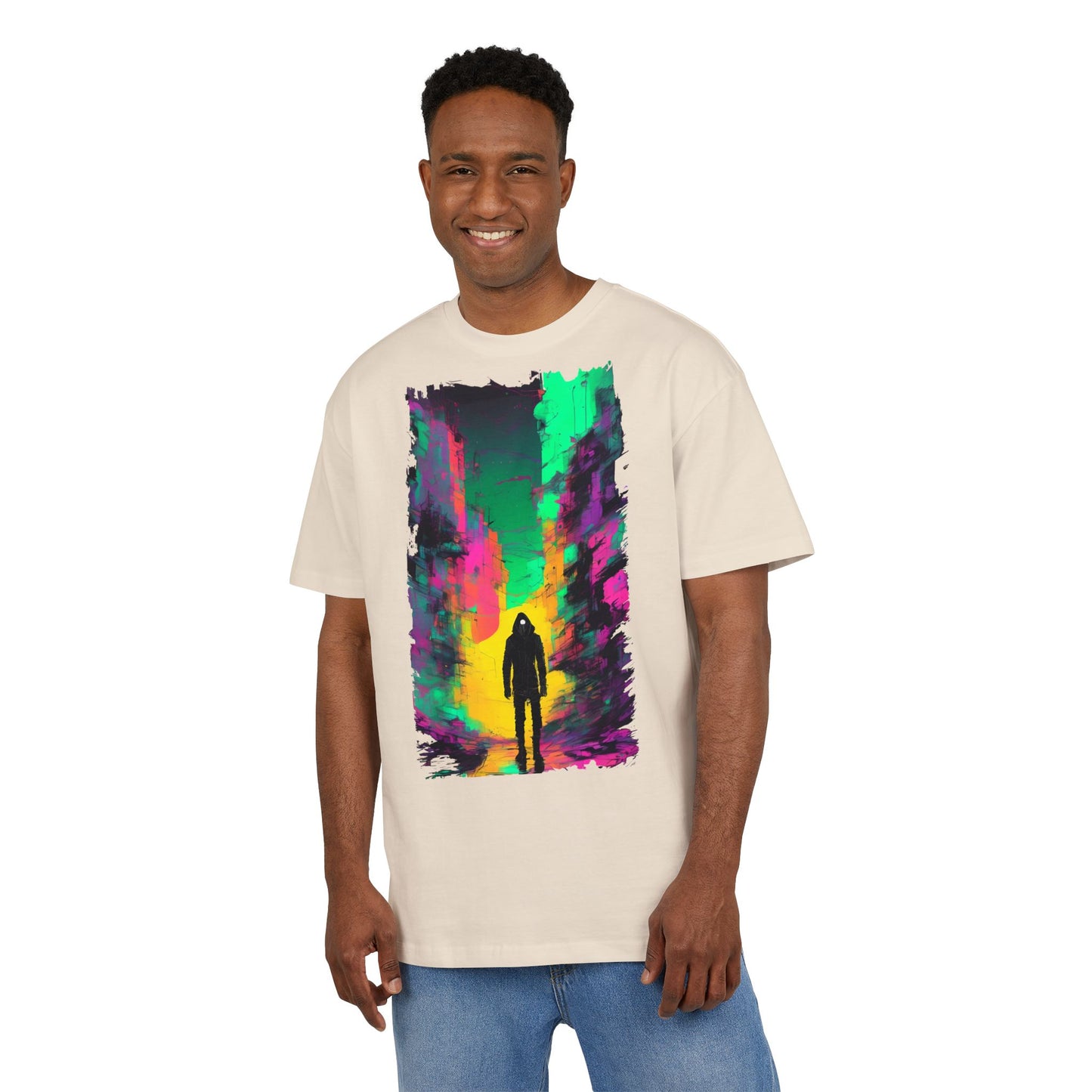 Vibrant Nature-Inspired Oversize Tee, Boho Graphic Tee, Unisex T-Shirt for Adventurers, Colorful Casual Wear, Nature Lover Gift