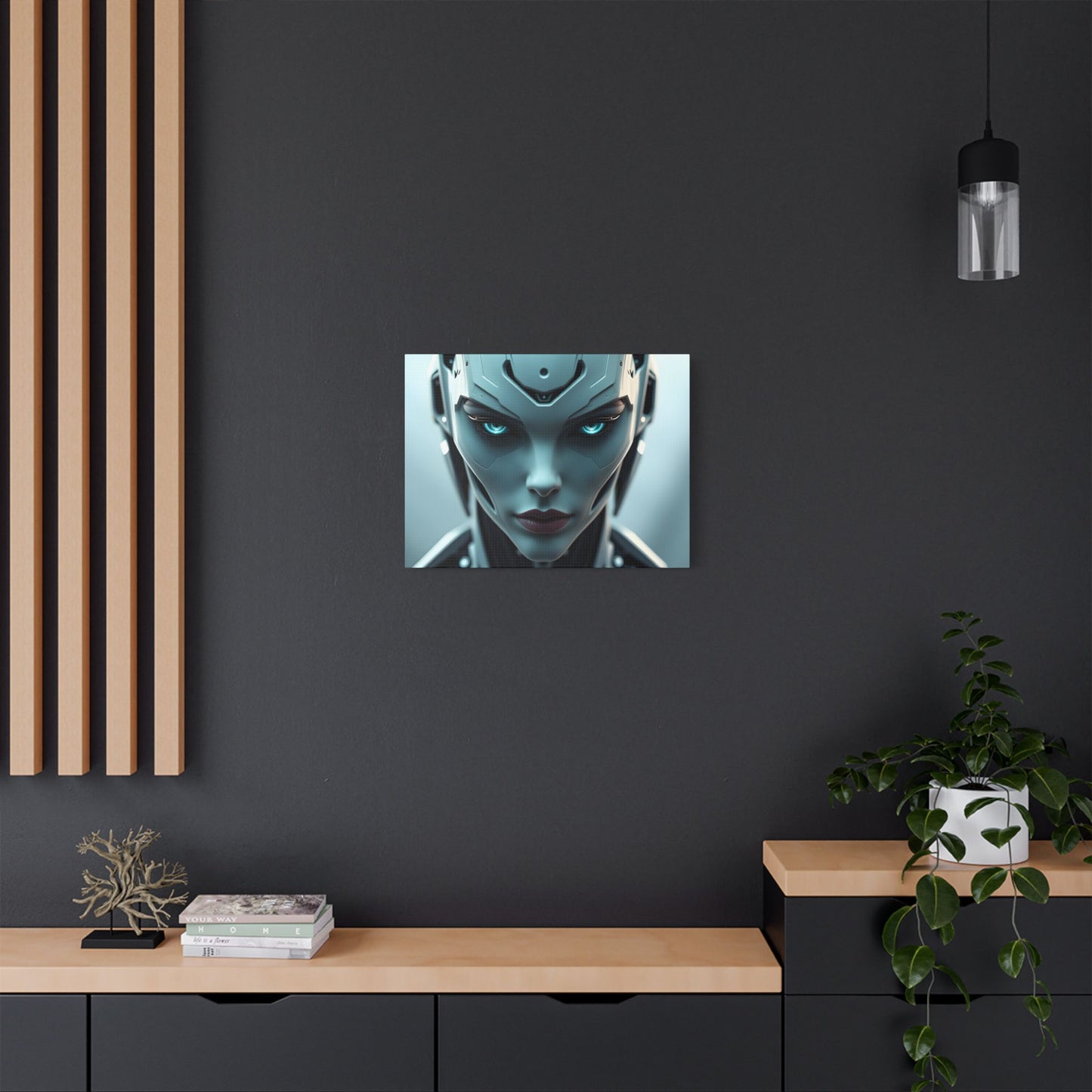 Futuristic Robot Art Canvas Print, Sci-Fi Wall Decor, Modern Home Artwork, Tech-Inspired Gift, Unique Living Room Accent