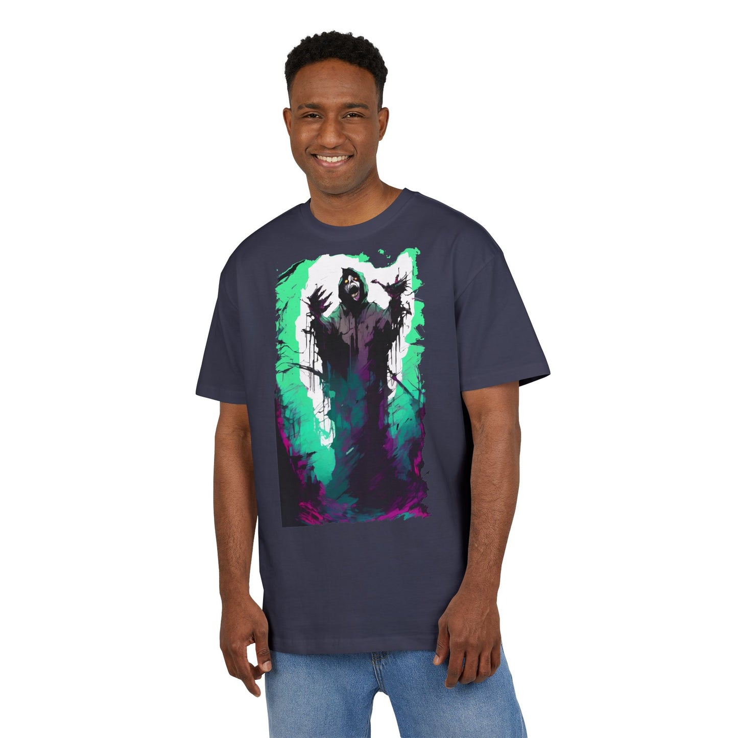 Mystical Oversized Tee - Unisex, Artistic Graphic Tee, Casual Wear, Gift for Art Lovers, Spooky Vibes Shirt
