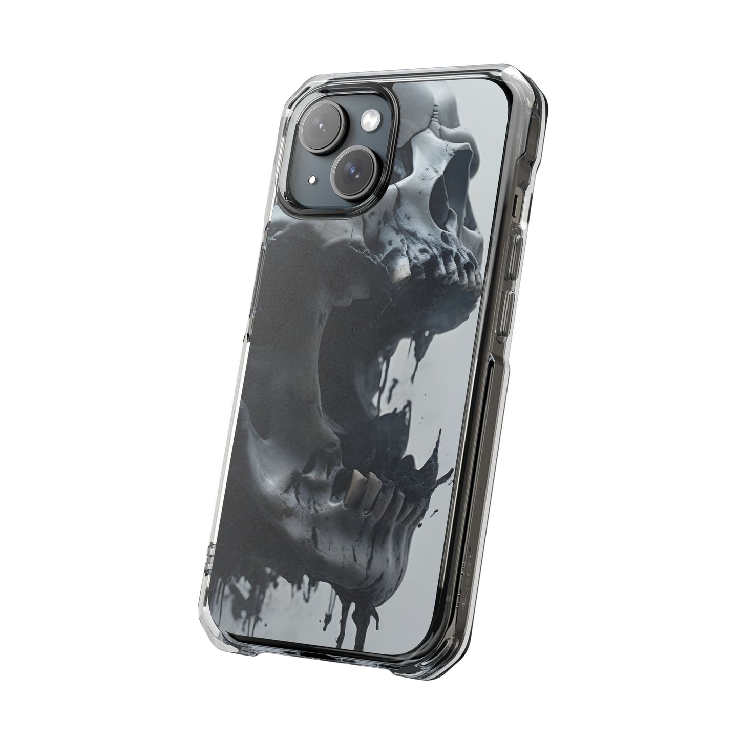 Unique Skull Design Magnetic Clear Impact Cases, Skull Phone Cases, Gothic Accessories, Halloween Gifts, Edgy Mobile Covers