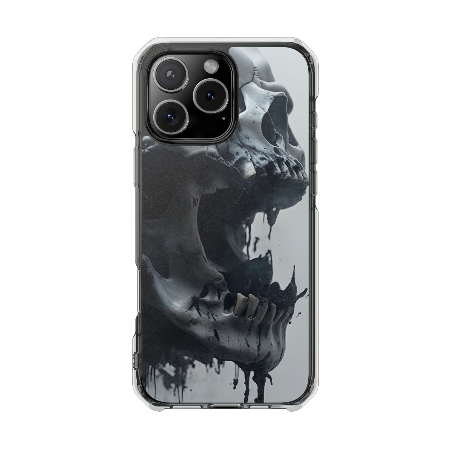 Unique Skull Design Magnetic Clear Impact Cases, Skull Phone Cases, Gothic Accessories, Halloween Gifts, Edgy Mobile Covers