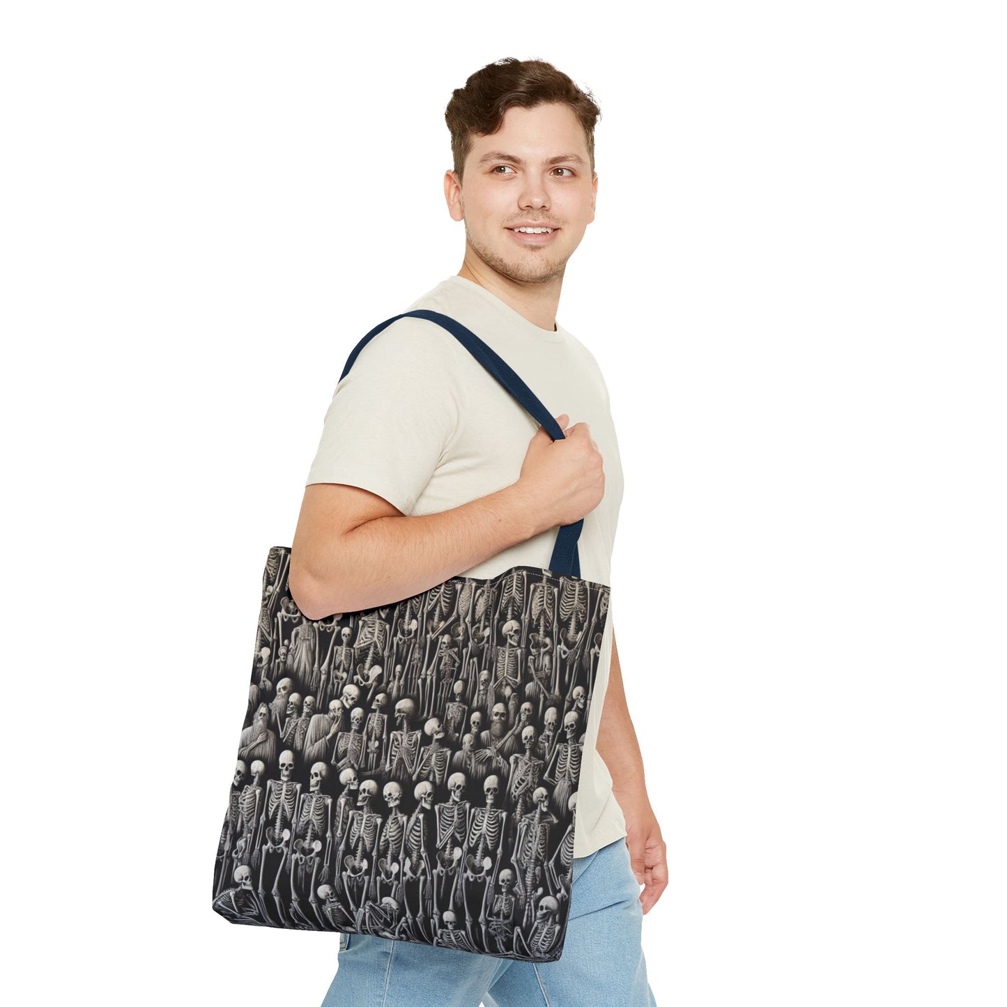 Gothic Skeleton Tote Bag | Spooky Shopping Bag | Halloween Accessory | Unique Gift for Dark Aesthetic Lovers
