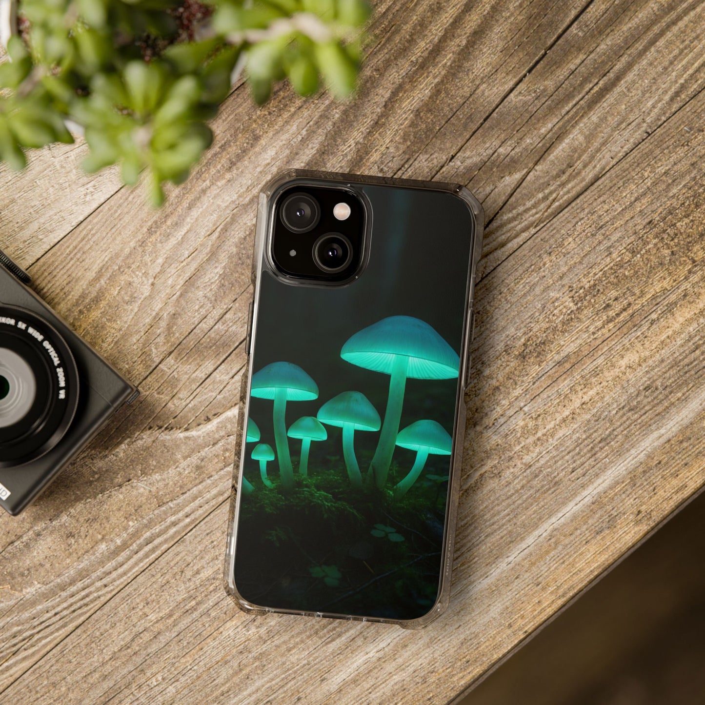 Glowing Mushroom iPhone Case, Unique Cellphone Protector, Gift for Nature Lovers, Eco-Friendly Tech Accessory