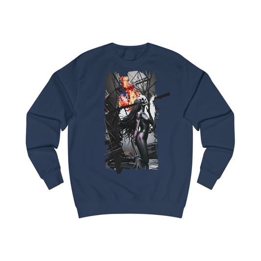 Fierce Warrior Unisex Sweatshirt, Graphic Sweatshirt, Gift for Her, Cozy Streetwear, Unique Art Apparel, Fashion Statement Top