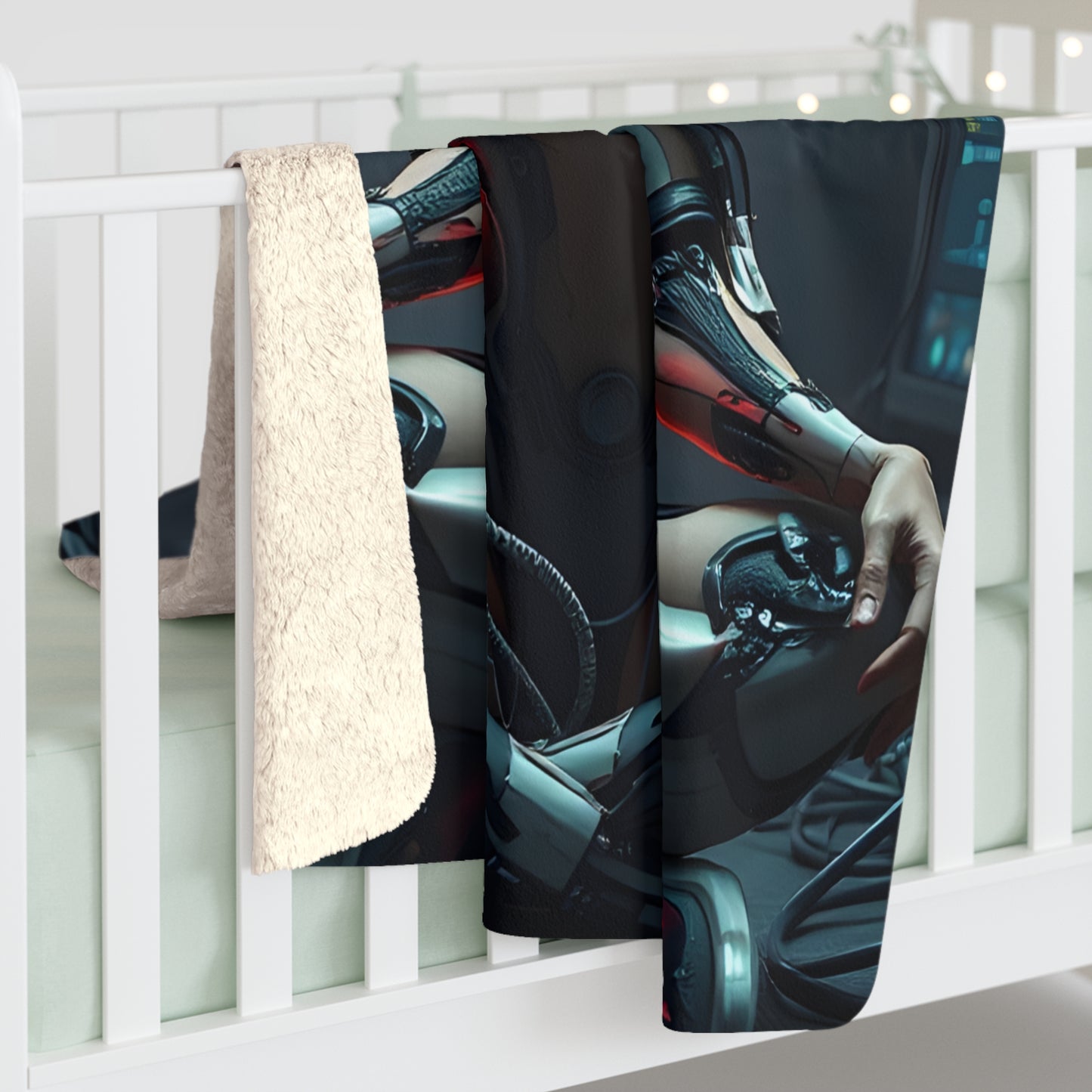 Cyber Sherpa Fleece Blanket - Cozy Aesthetic Home Decor
