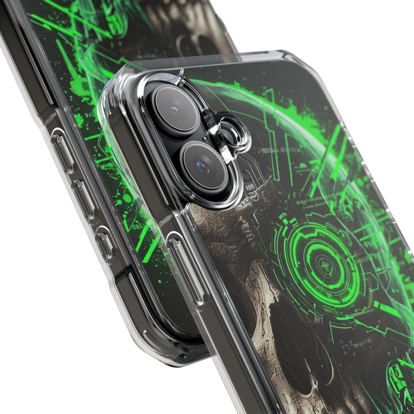 Skull Graphic Phone Case - Magnetic Clear Impact Cases, Skull Design, Unique Phone Protection, Edgy Gift for Tech Lovers