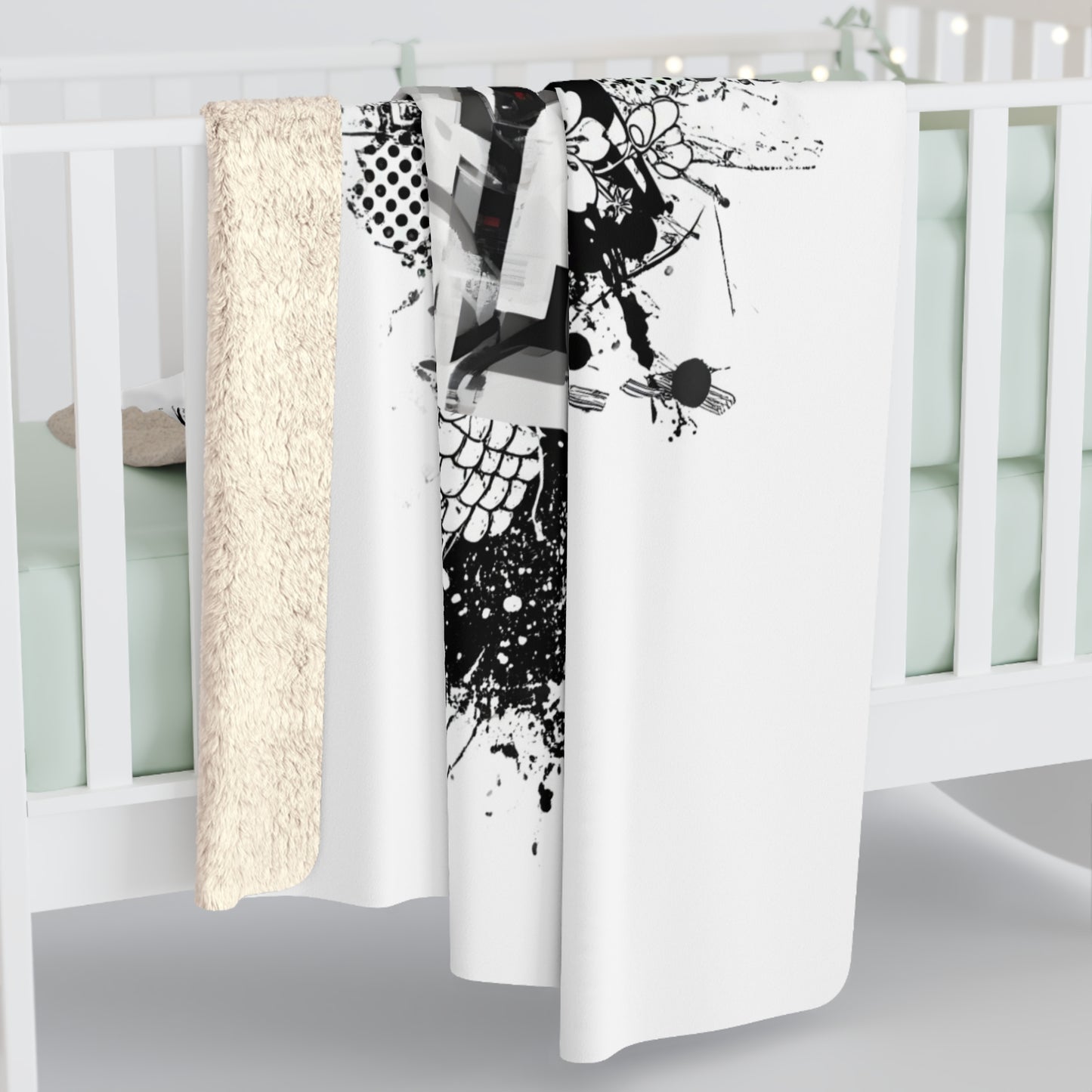 Cozy Sherpa Fleece Blanket - Artistic Modern Design for Comfort & Style