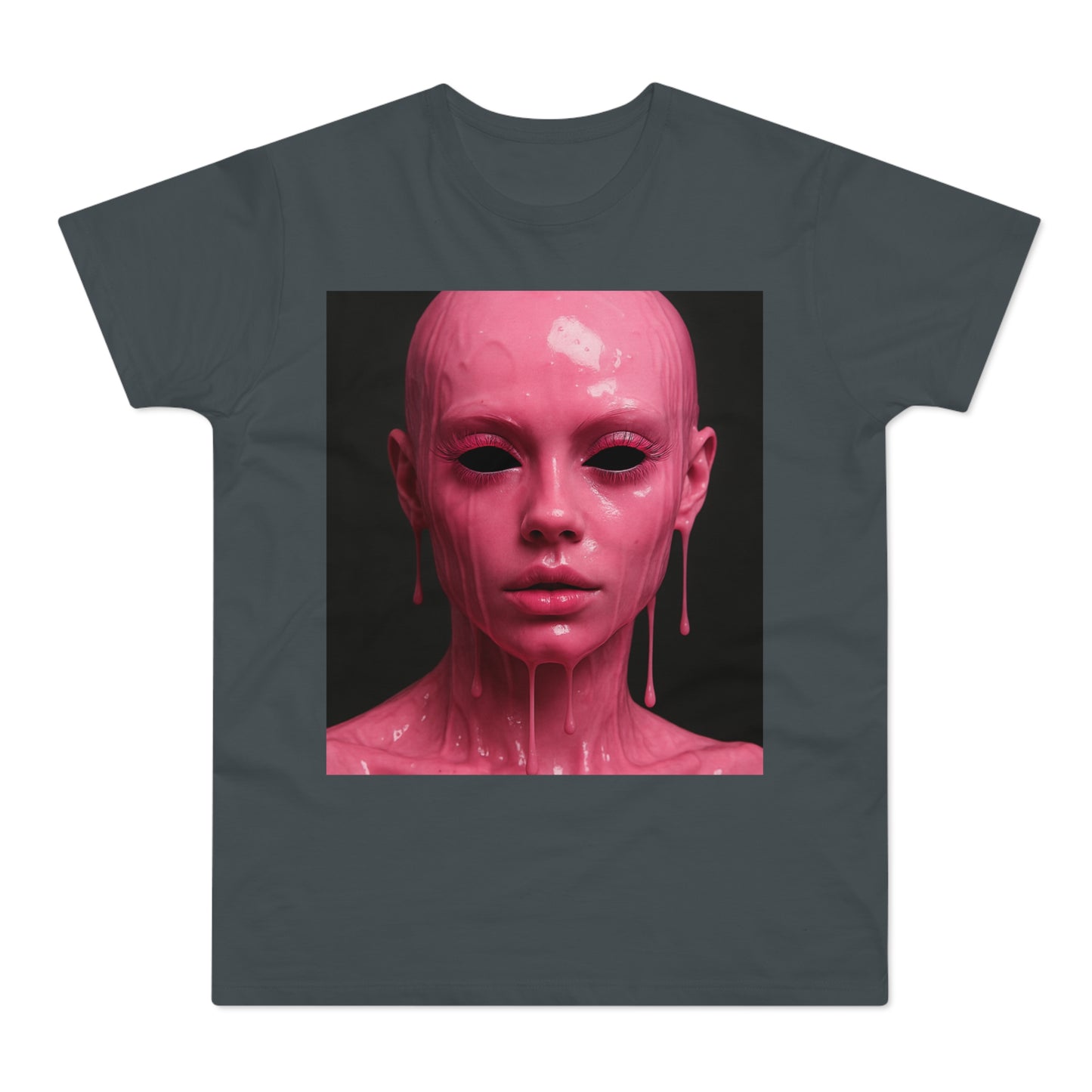 Artistic Pink Melting Face T-Shirt - Trendy Graphic Tee, Unique Gift, Statement Apparel, Festival Wear, Occasional Fashion, Street Style