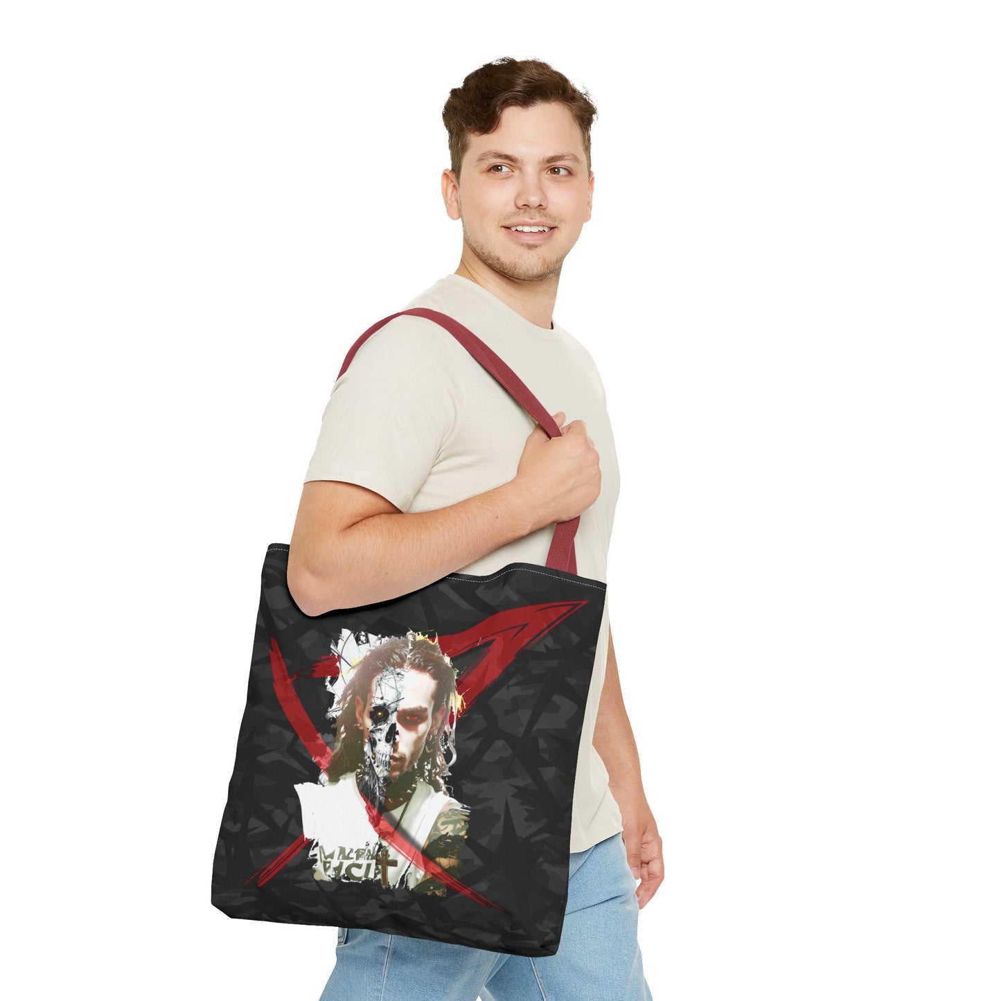 Edgy Graphic Tote Bag, Cool Tote for Concerts, Alternative Fashion, Gift for Music Lovers, Everyday Carry