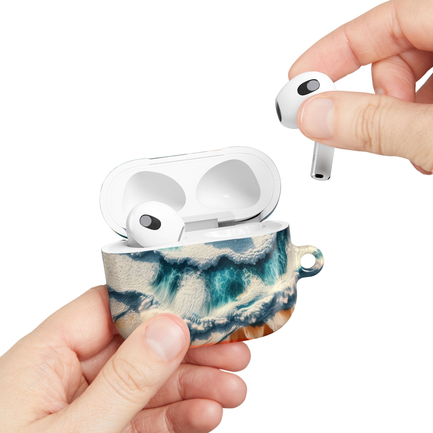 Ocean Wave AirPod Case - Waterproof Protection, Trendy Accessories for Summer, Beach Lover Gift, Cute Tech Cover, Tropical Aesthetic