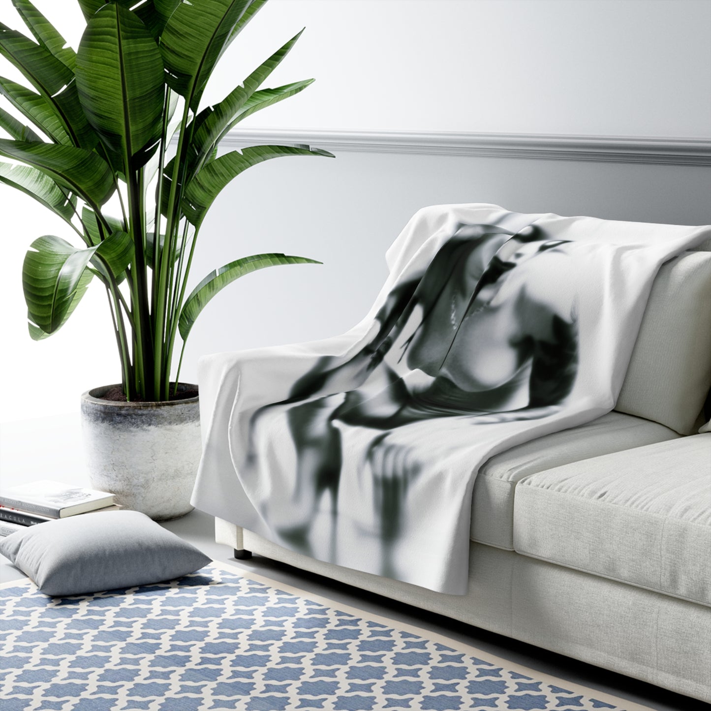 Cozy Sherpa Fleece Blanket - Horror Art Style for Warmth and Comfort