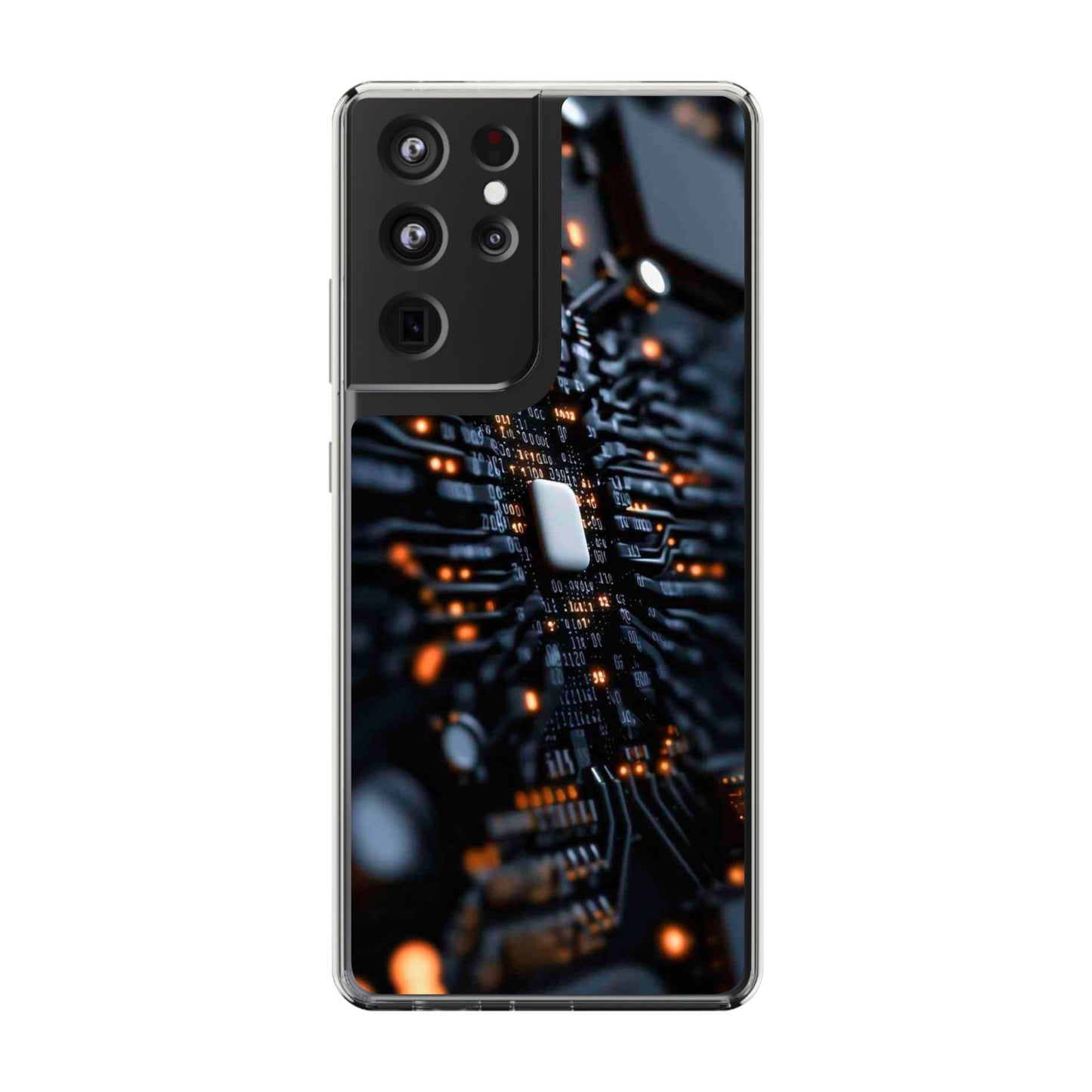 Clear Phone Case with Cyber Print