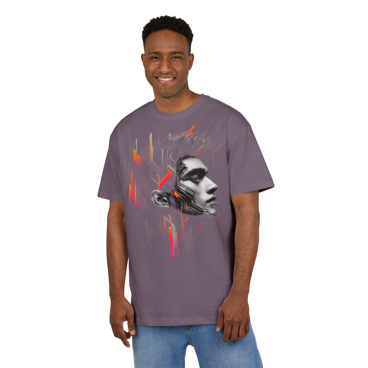 Artistic Oversize Tee - Modern Abstract Design
