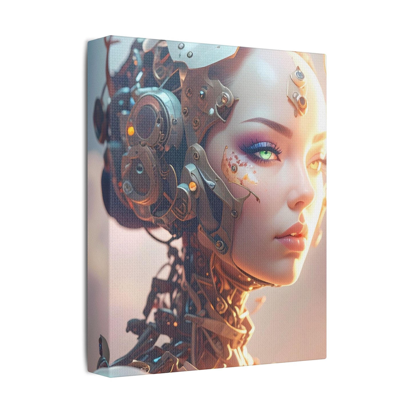 Satin Canvas Art Print, Modern Home Decor, Robot Artwork, Tech-Inspired Wall Art, Unique Gift for Tech Lovers