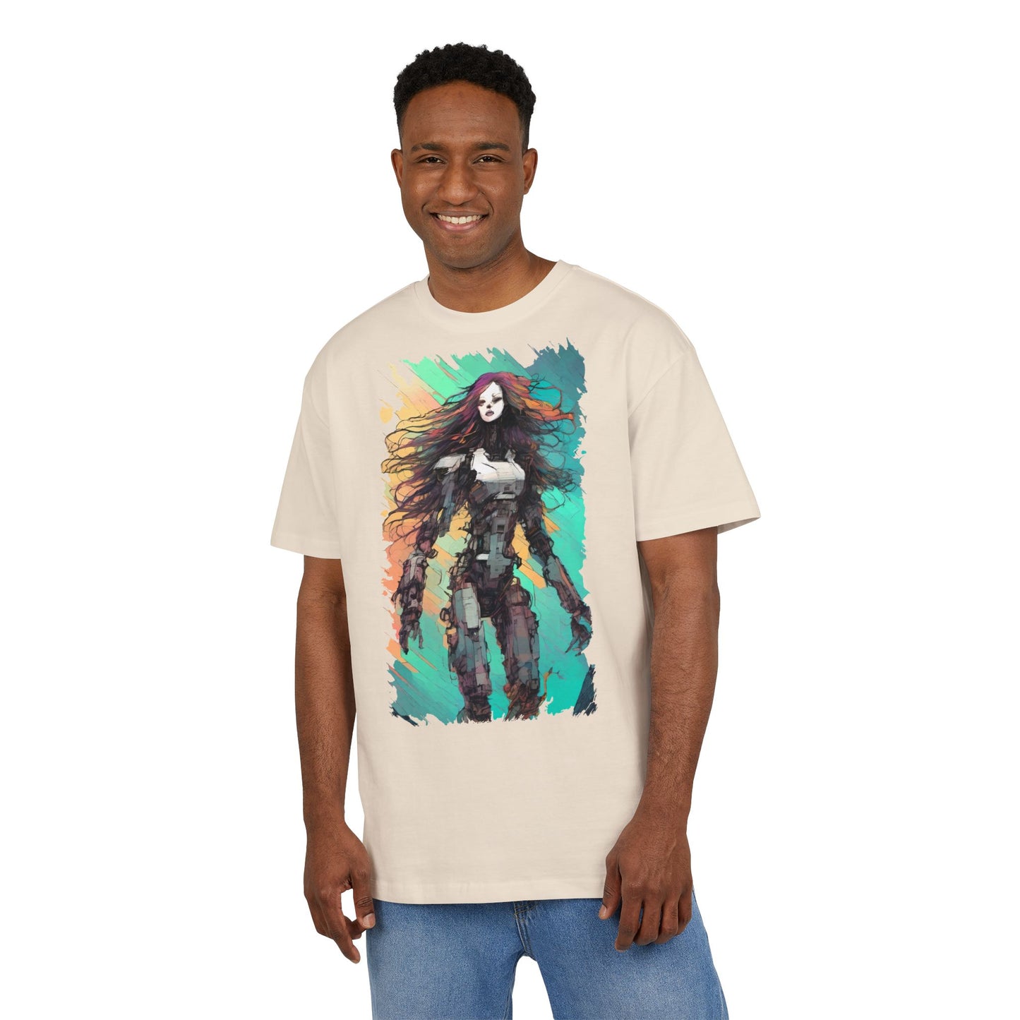 Artistic Graphic Tee, Casual Oversize Top, Unique T-Shirt Gift, Trendy Streetwear, Creative Fashion Statement