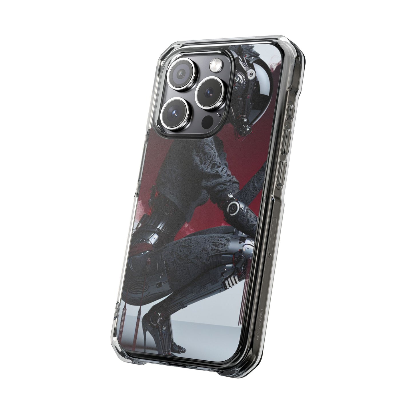 Cyber Design Magnetic Phone Case, Clear Mobile Cover, Gothic Style, Halloween Gift, Celestial Protection Accessory