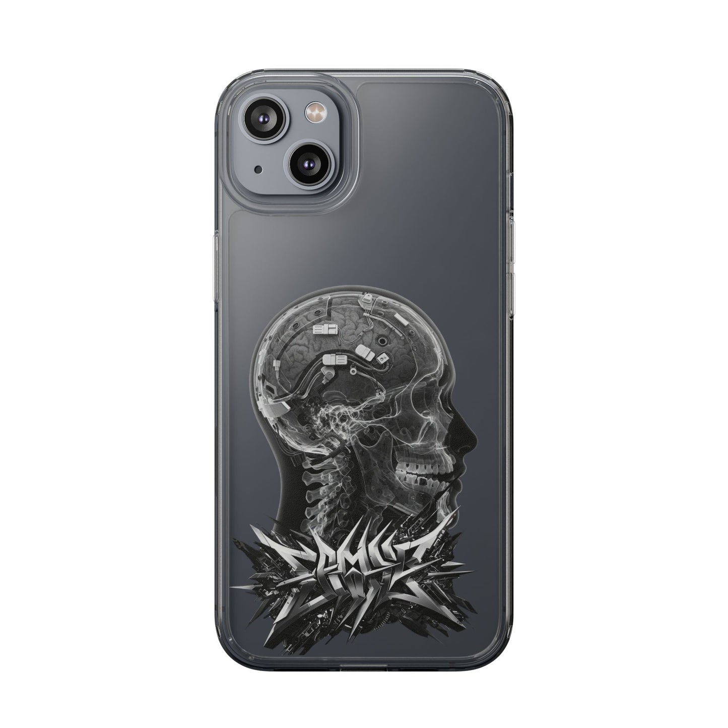Skull Design Clear Phone Case - Unique Aesthetic for Tech Lovers