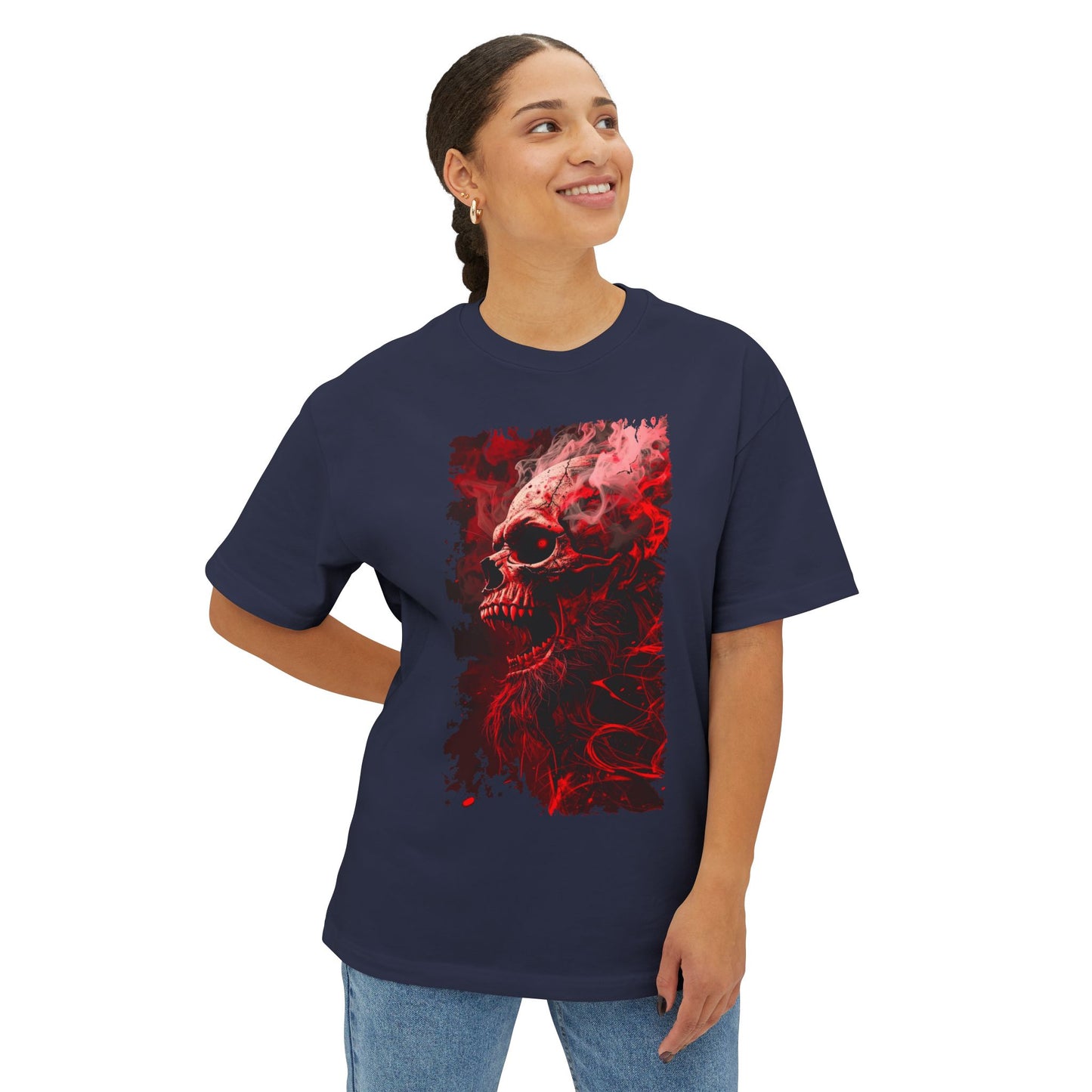 Gothic Skull Graphic Tee, Unisex Oversized T-Shirt, Edgy Streetwear, Halloween Apparel, Alternative Fashion, Gift for Goth Friends