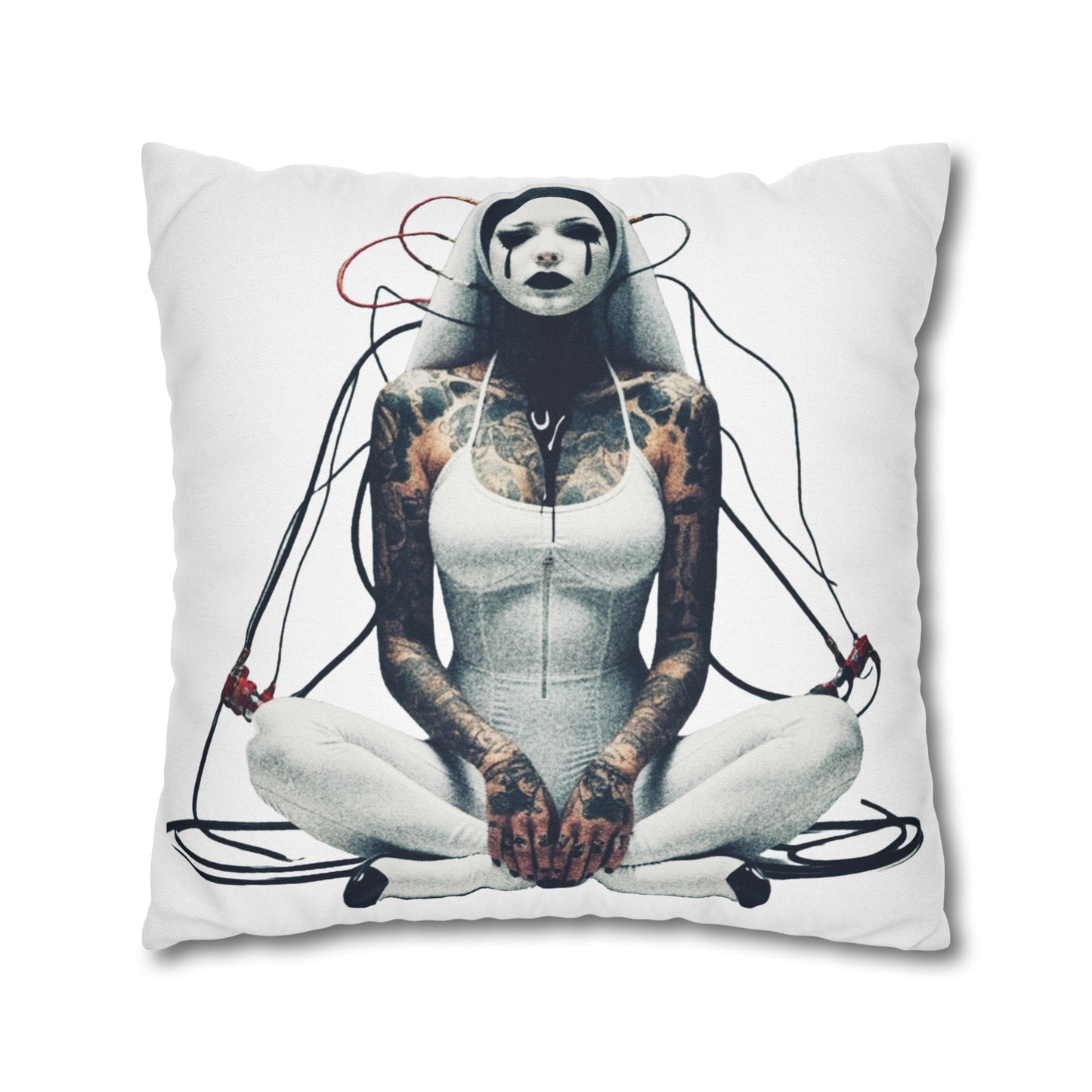 Unique Artistic Pillowcase with Futuristic Design, Decorative Cushion Cover for Home Decor, Gift for Art Lovers, Cozy Living Room Accessory