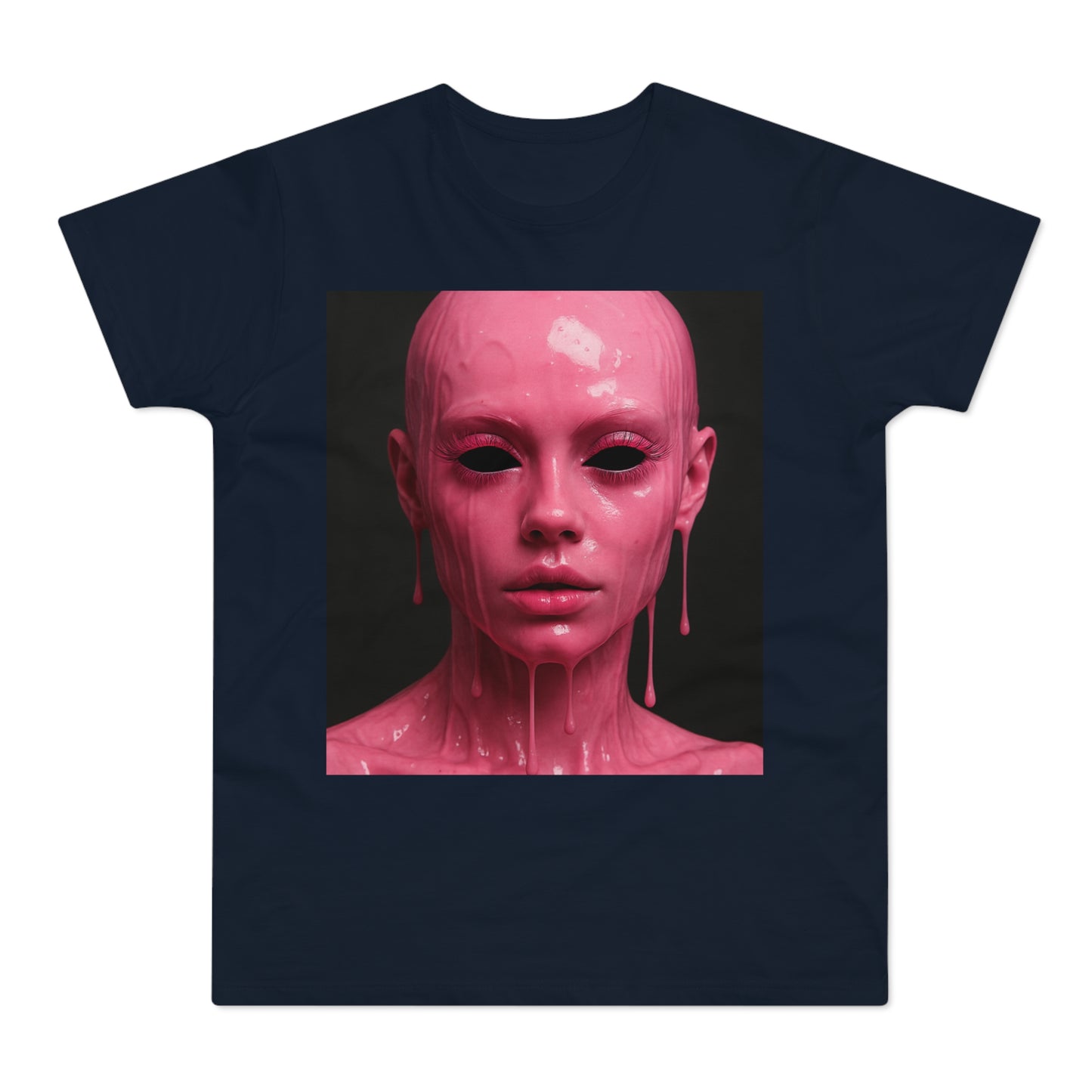 Artistic Pink Melting Face T-Shirt - Trendy Graphic Tee, Unique Gift, Statement Apparel, Festival Wear, Occasional Fashion, Street Style