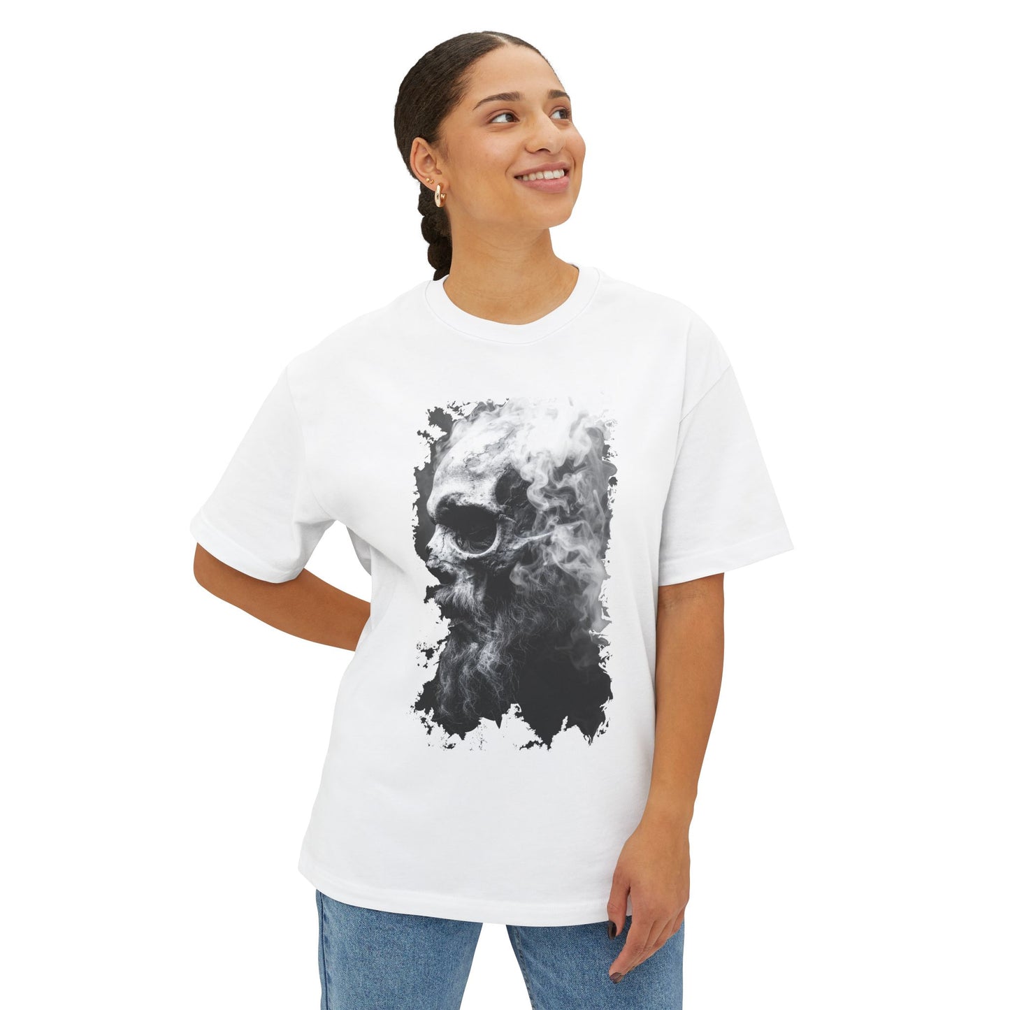 Edgy Oversized Graphic Tee | Casual Streetwear, Unisex T-Shirt, Skull Design, Gifts for Him/Her, Everyday Wear