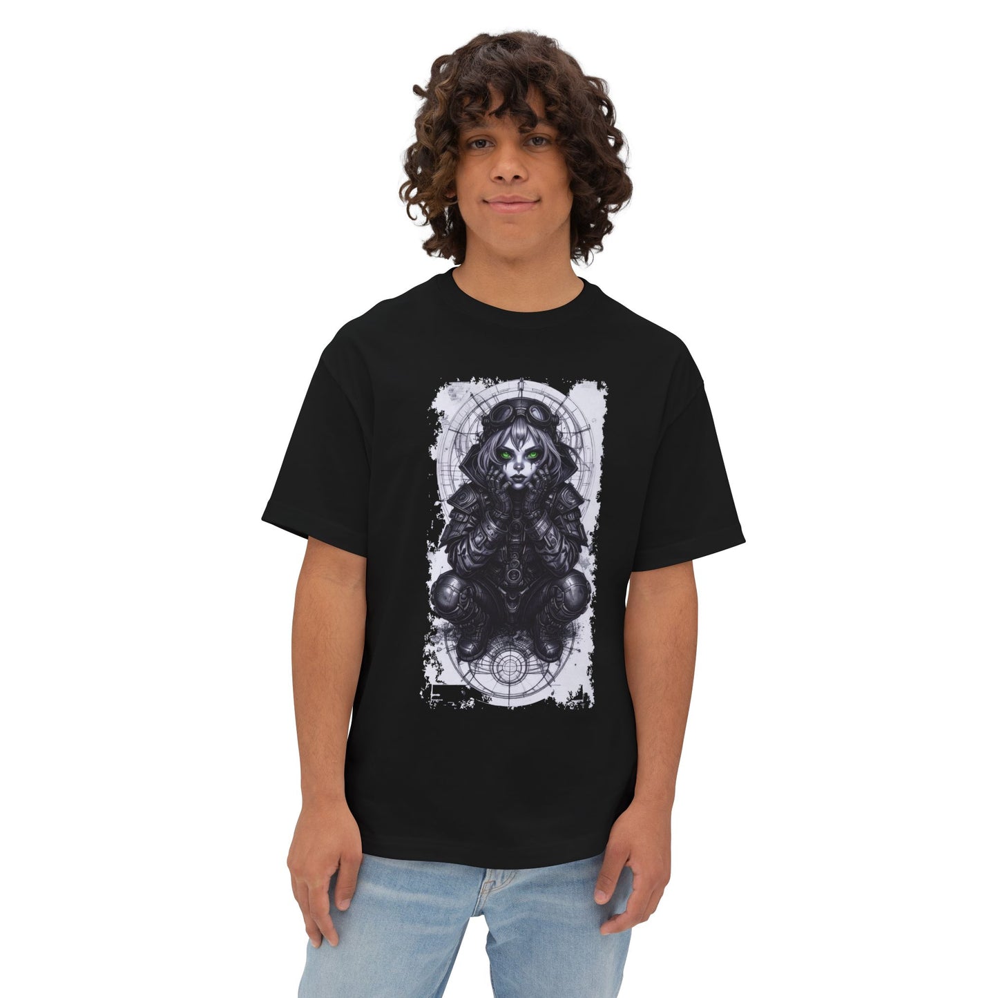 Gothic Graphic Unisex Boxy Tee - Oversized White T-Shirt for Alternative Fashion, Casual Wear, Gift for Festivals, Streetwear