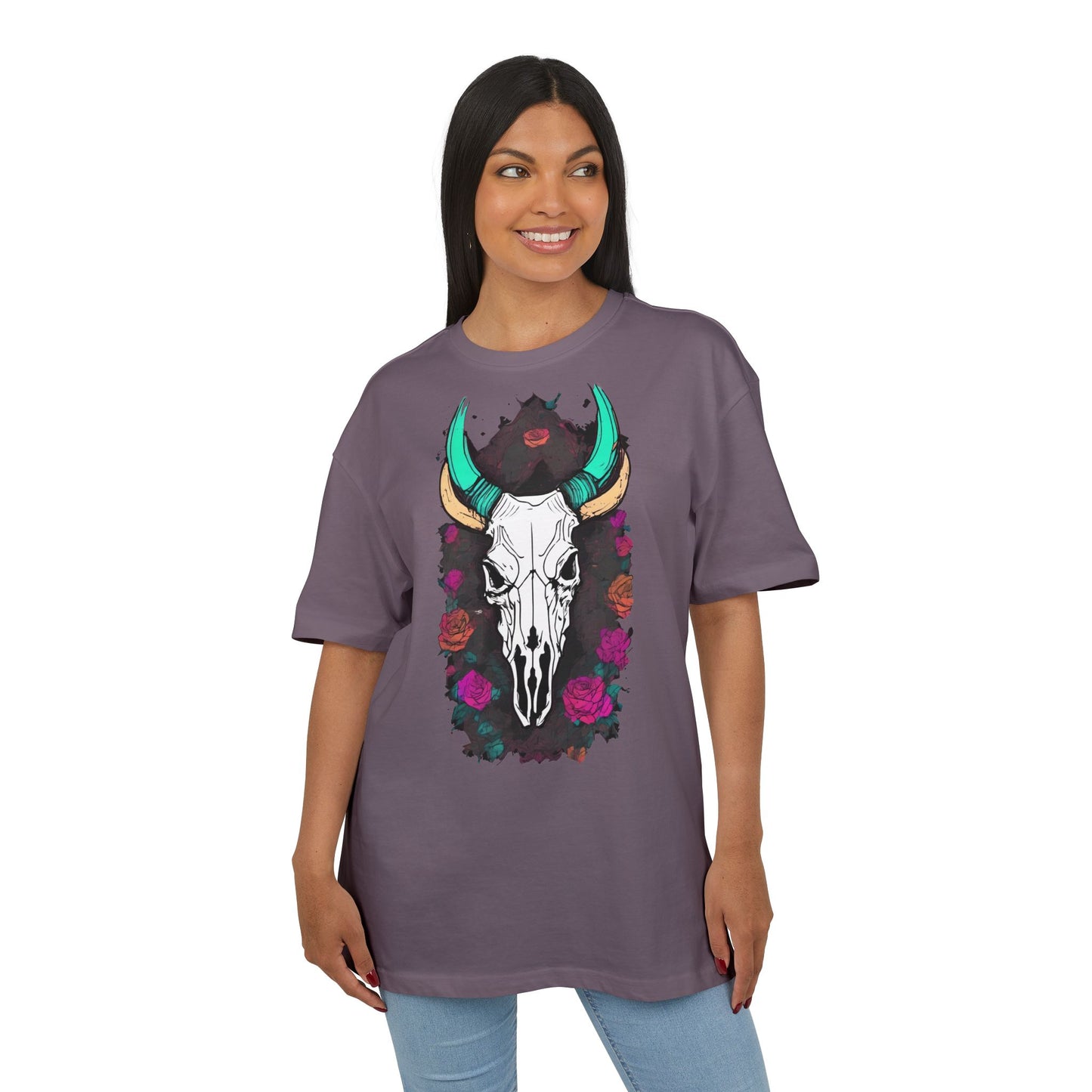 Bohemian Skull Graphic Tee, Unisex Heavy Oversize Tee, Cool Graphic T-Shirt, Festival Fashion, Casual Wear, Unique Gift Idea