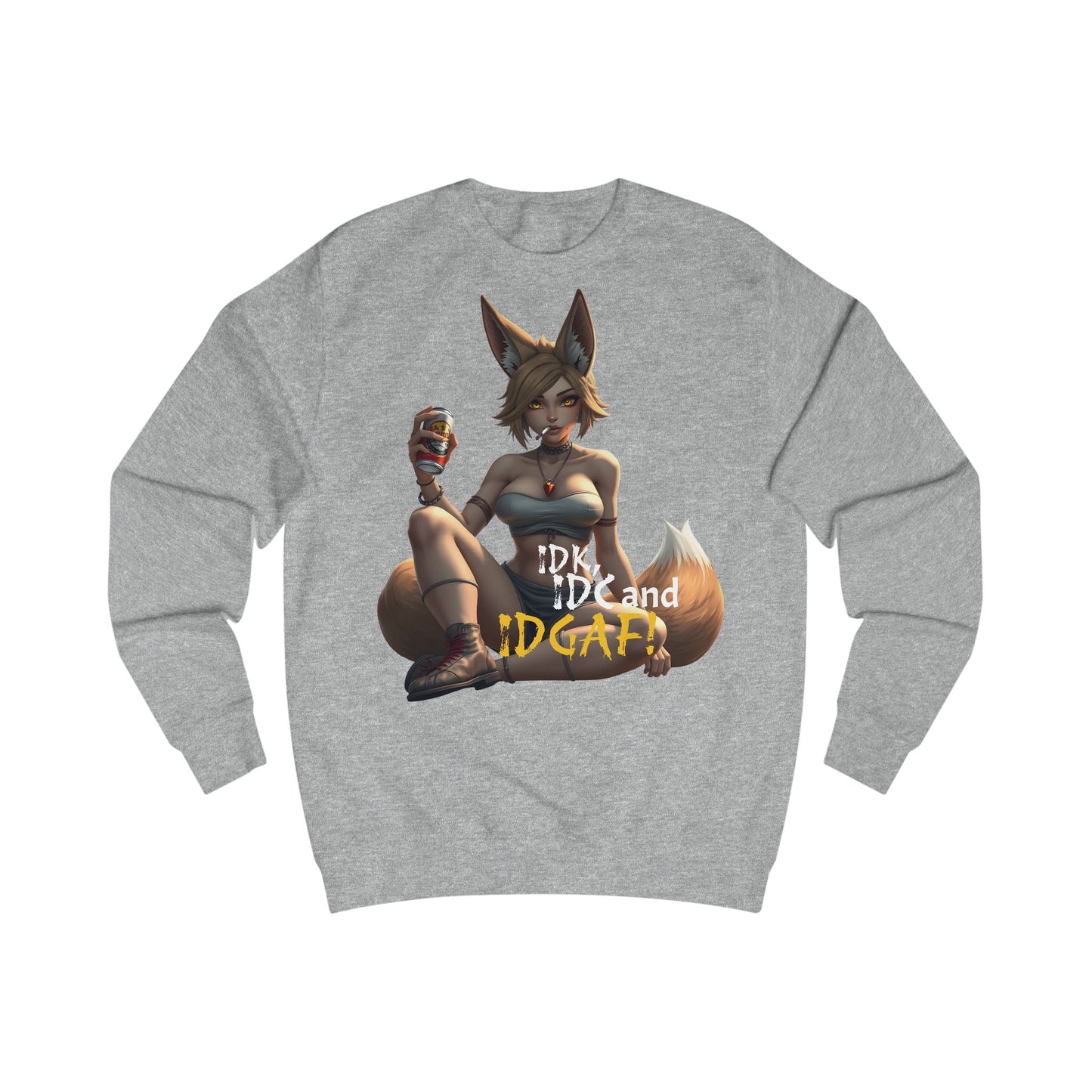 Edgy Graphic Sweatshirt, Unisex Casual Top, Fun Gift, Anime Inspired Apparel, Perfect for LOL Moments, Quirky Style for Everyday Wear