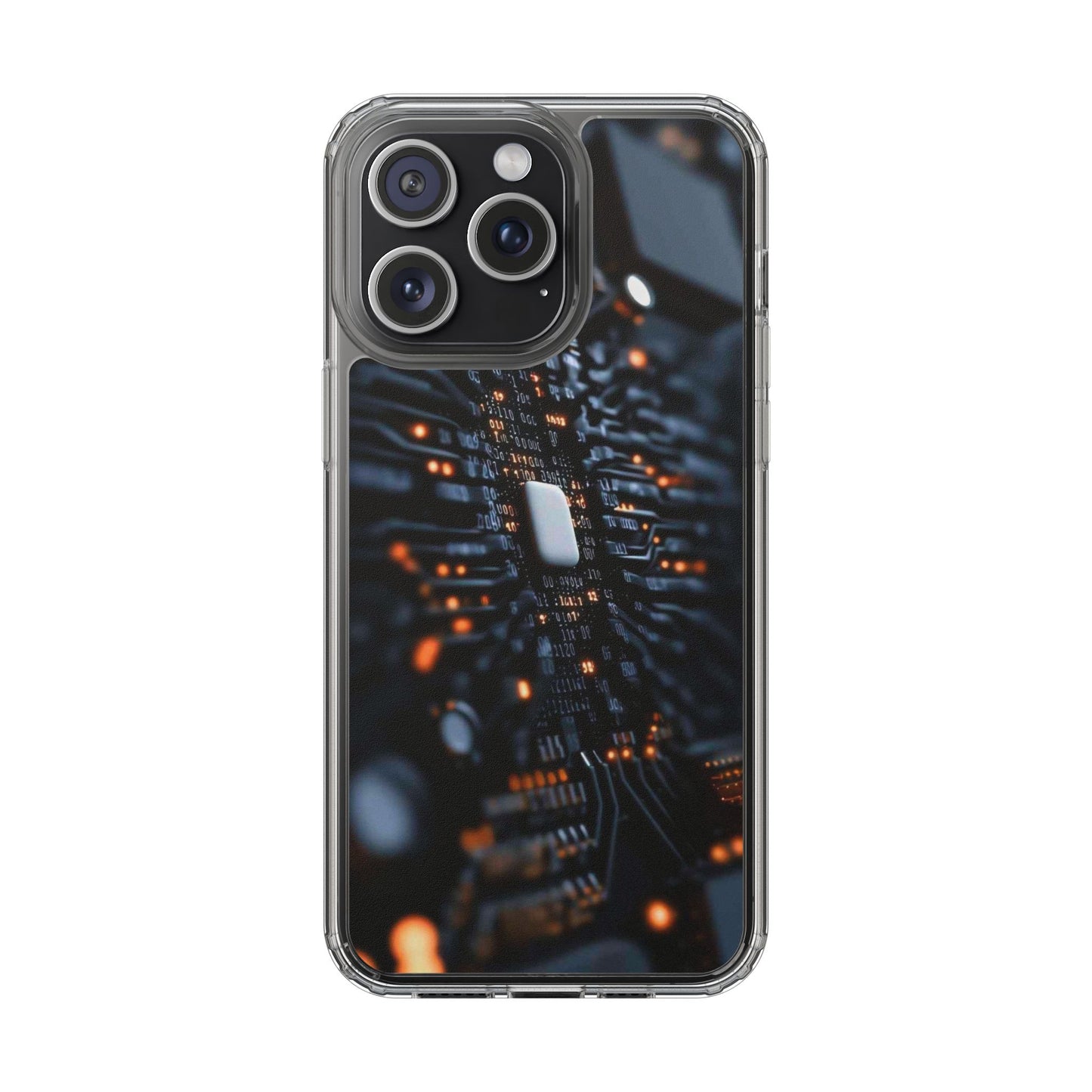 Clear Phone Case with Cyber Print