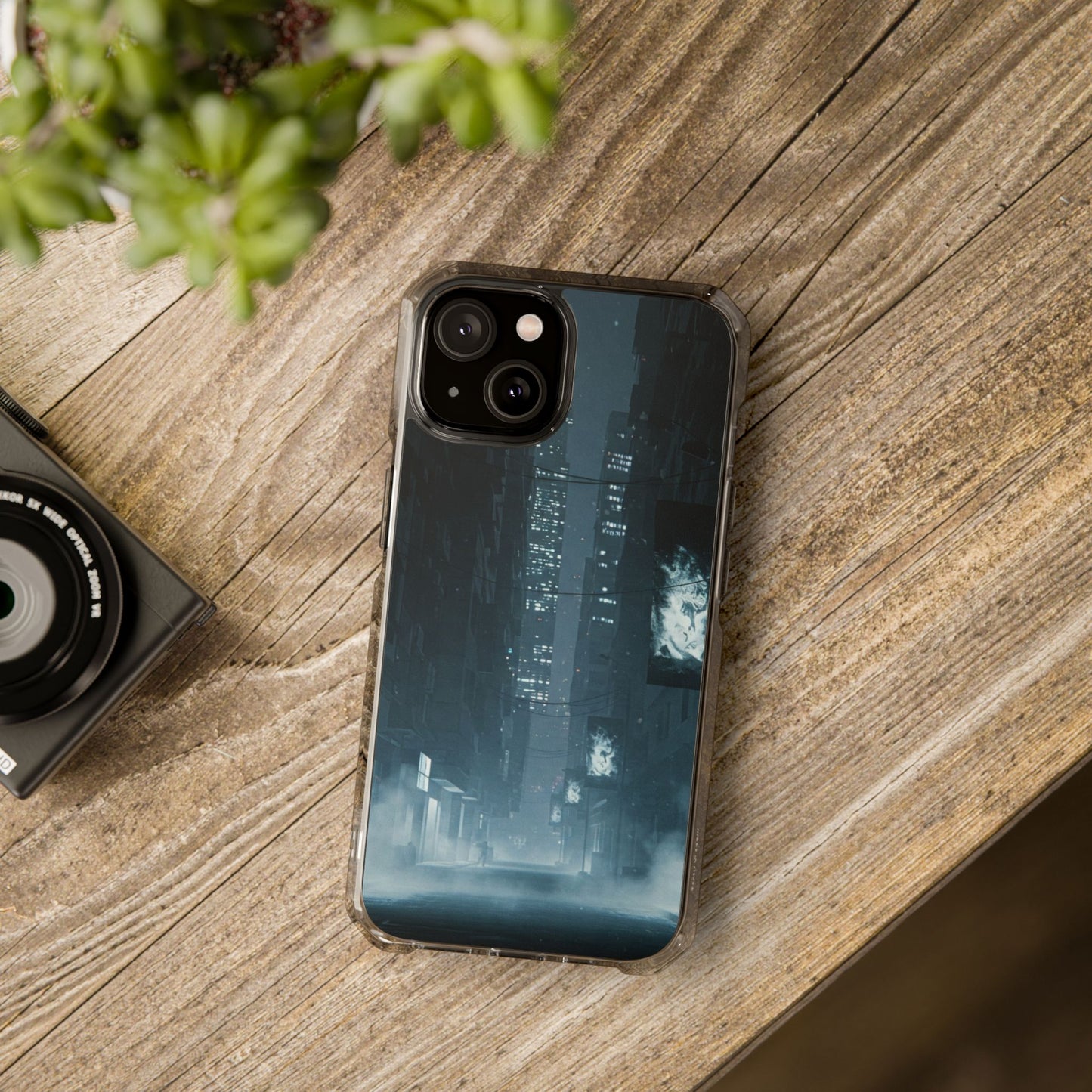 Magnetic Clear Impact Cases for Phones | Urban Nightscape Design | Unique Phone Accessories, Gift for Tech Lovers, Protective Cases