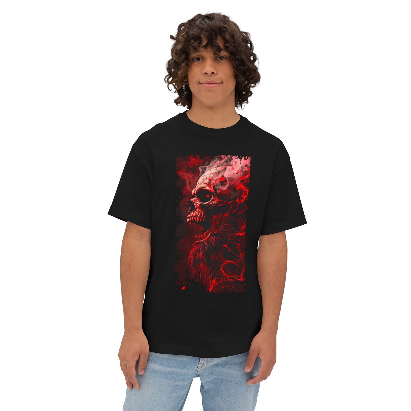 Gothic Skull Graphic Tee, Unisex Oversized T-Shirt, Edgy Streetwear, Halloween Apparel, Alternative Fashion, Gift for Goth Friends