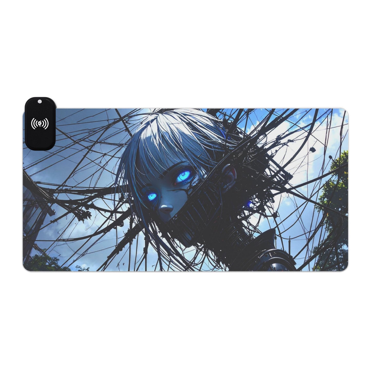 LED Gaming Mouse Pad with Wireless Charging - Futuristic Design for Gamers, Perfect for Home Office, PC Setup, Gaming Desk
