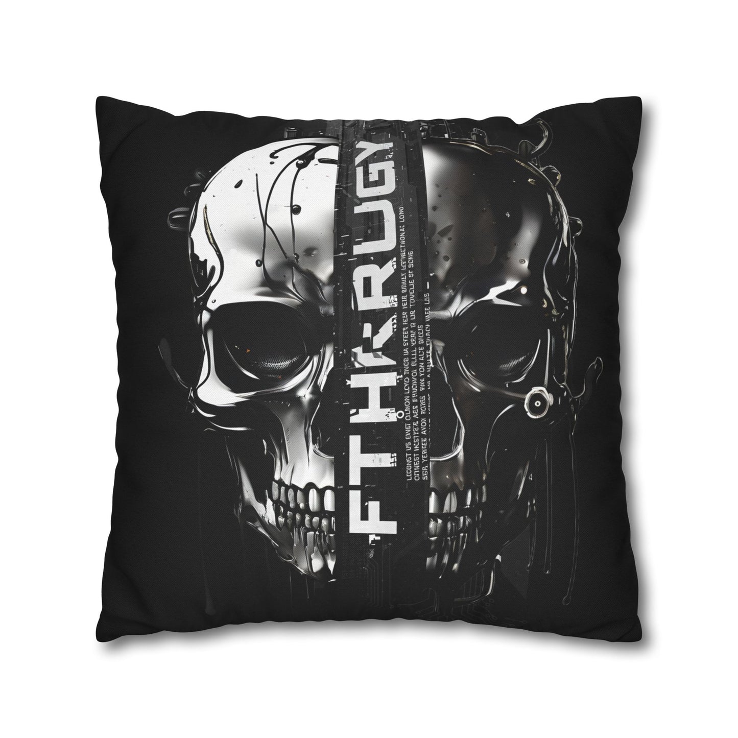 Gothic Skull Pillowcase - Edgy Home Decor, Alternative Gift, Bedroom Accent, Halloween Decor, Boho Pillow Cover